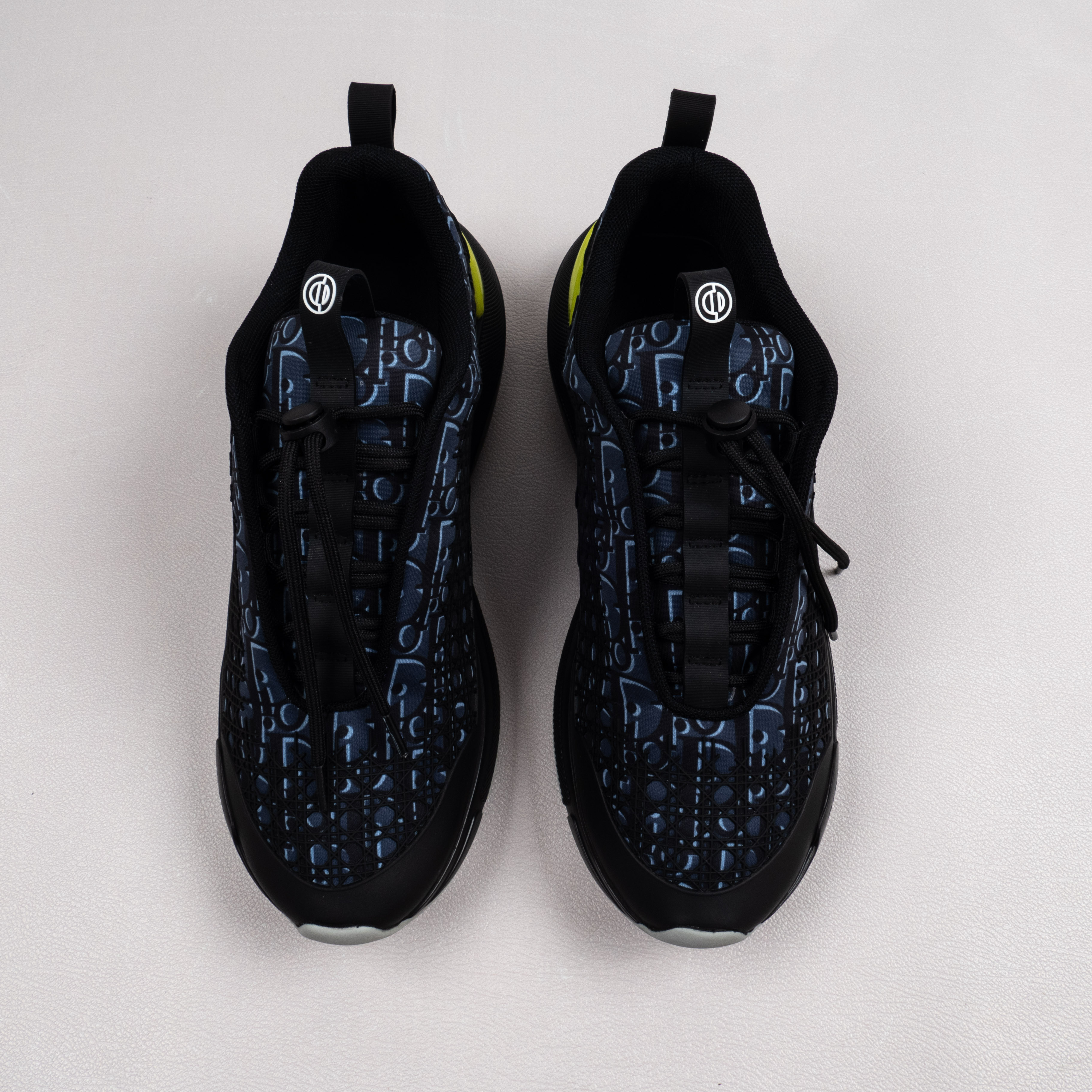 【Free shipping】 男女鞋 DlOR 运动休闲老爹鞋松紧鞋带黑蓝