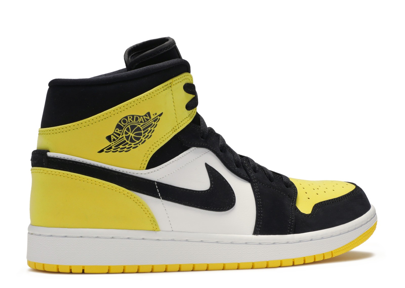 1's Mid Yellow Toe Black