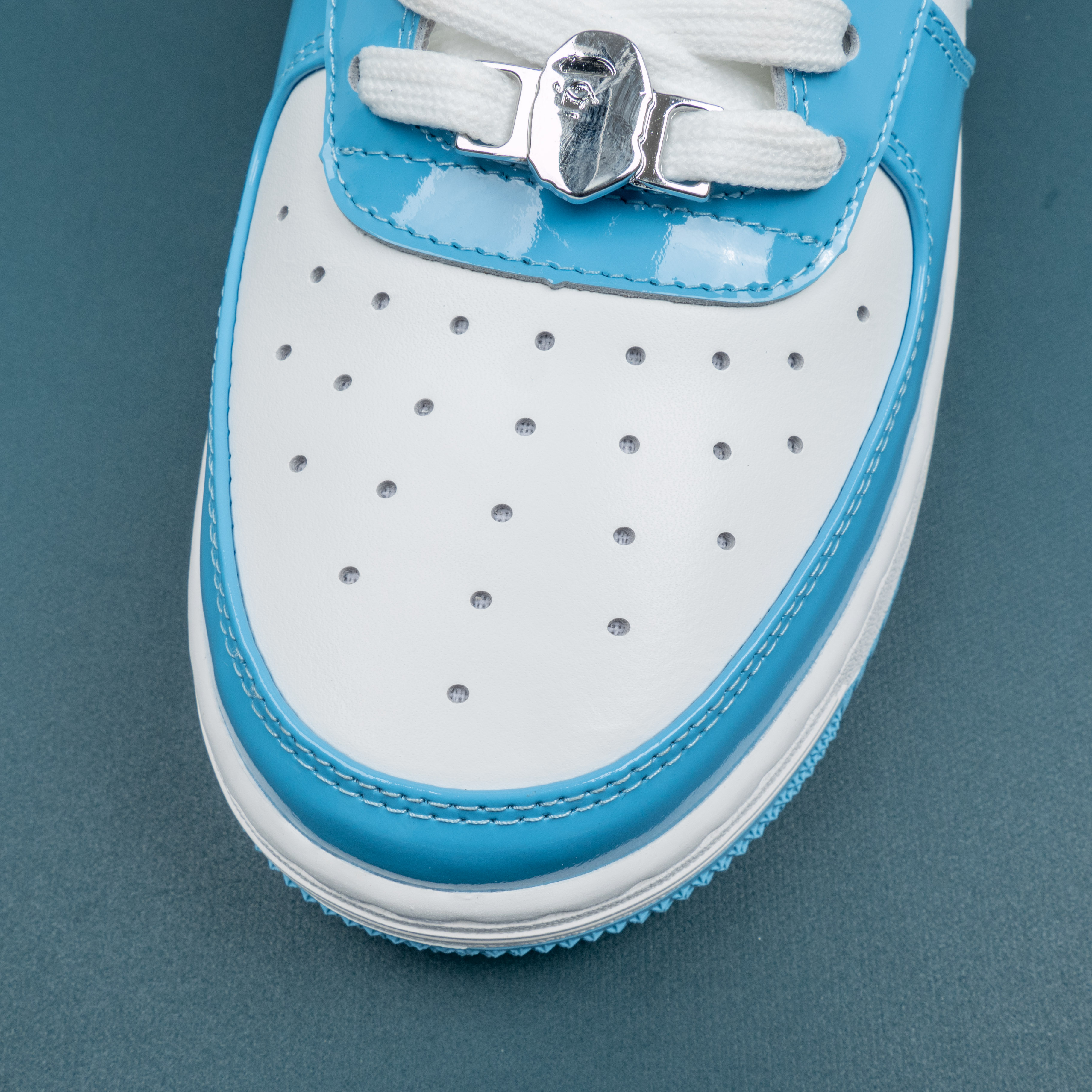 Patent Leather Blue White