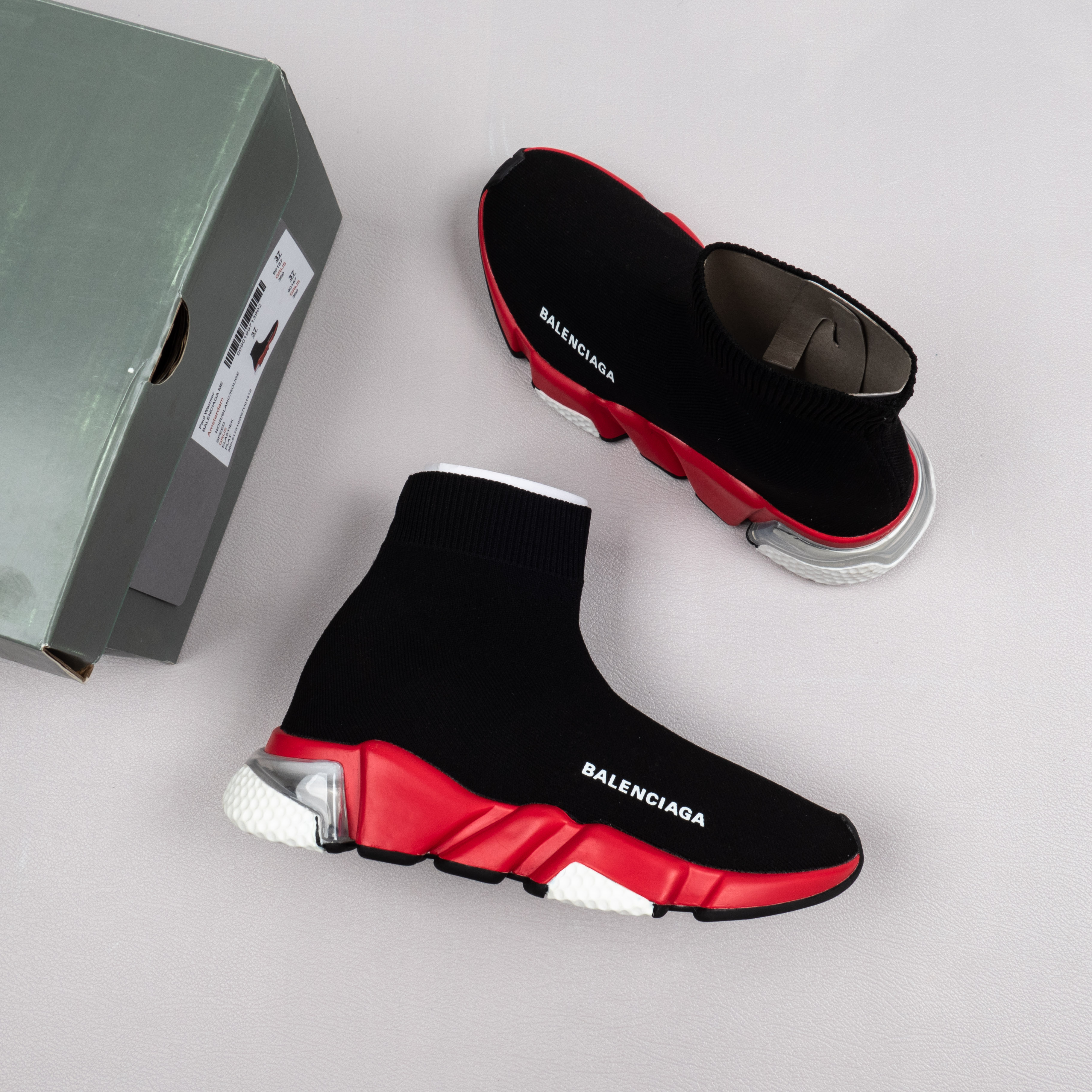 【Free Shipping】男女鞋 巴黎袜子鞋SPEED LOGO印花袜式针织运动鞋