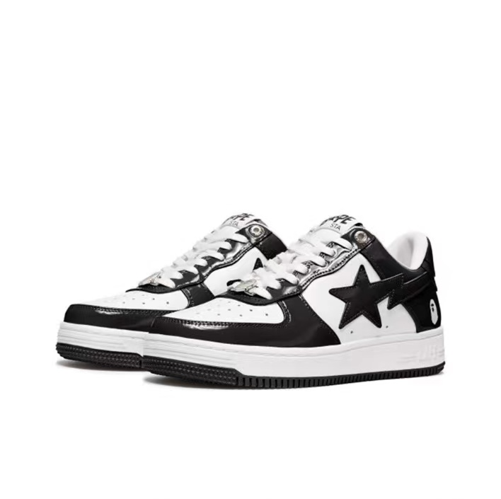 A Bathing Ape Patent Leather Black White 001FWI701002I