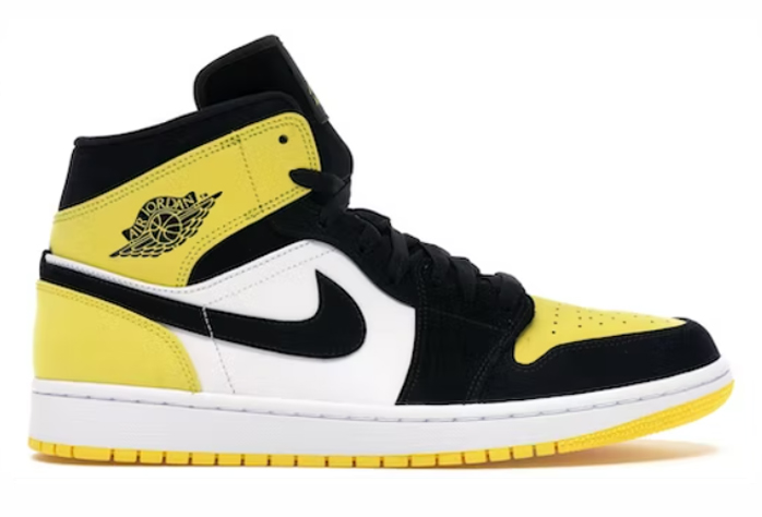 1's Mid Yellow Toe Black