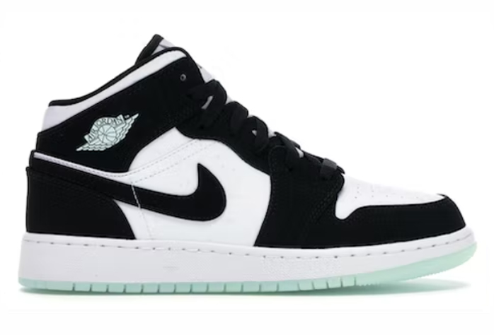 1's Mid White Black Teal Tint