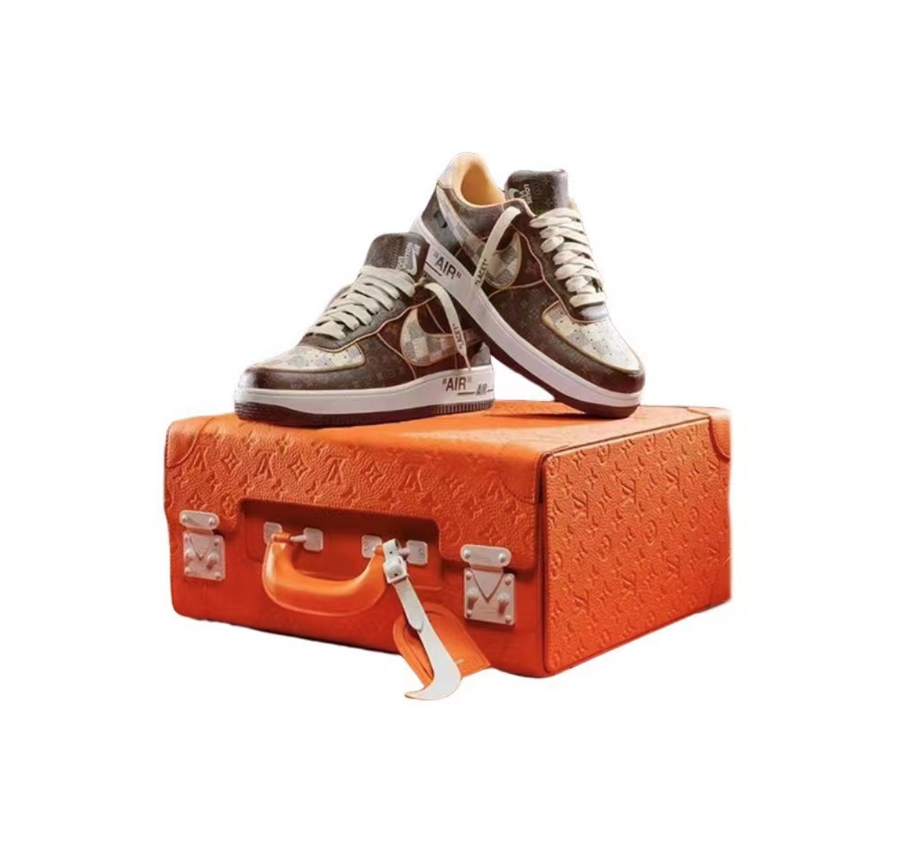 L&V AF 1 Low Louis Vuitton Monogram Brown Damier Azur