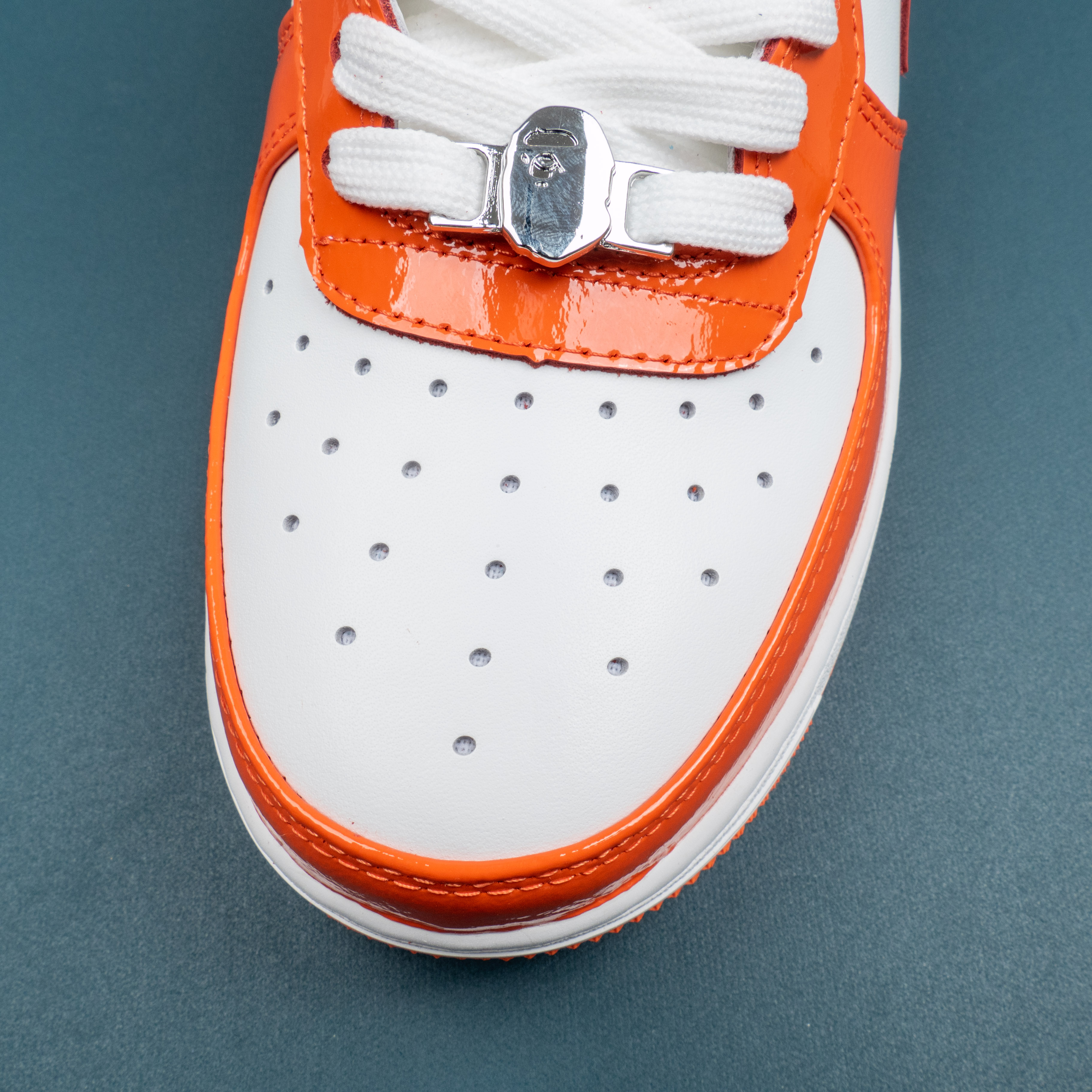 Patent Leather Orange White