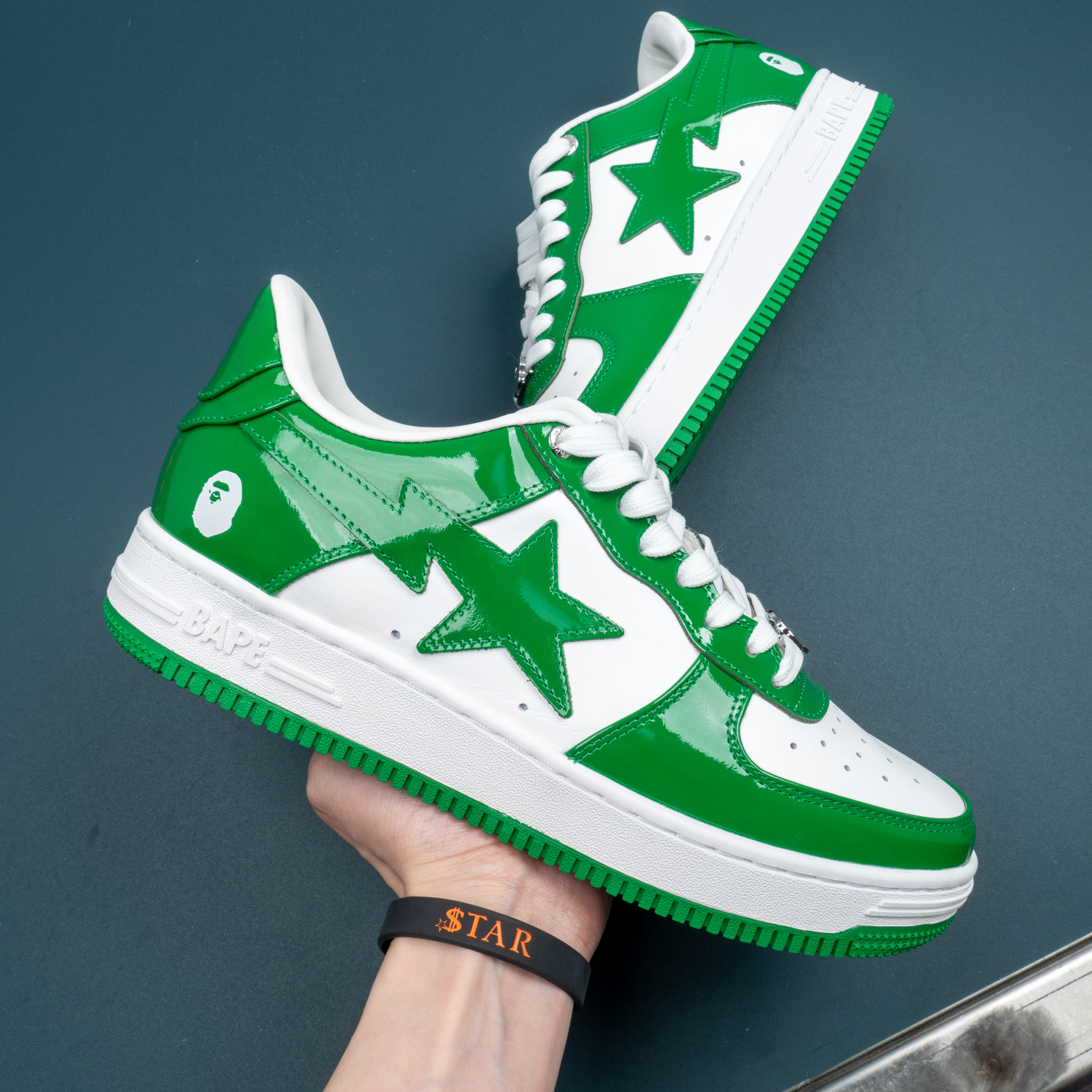 Patent Leather Green White