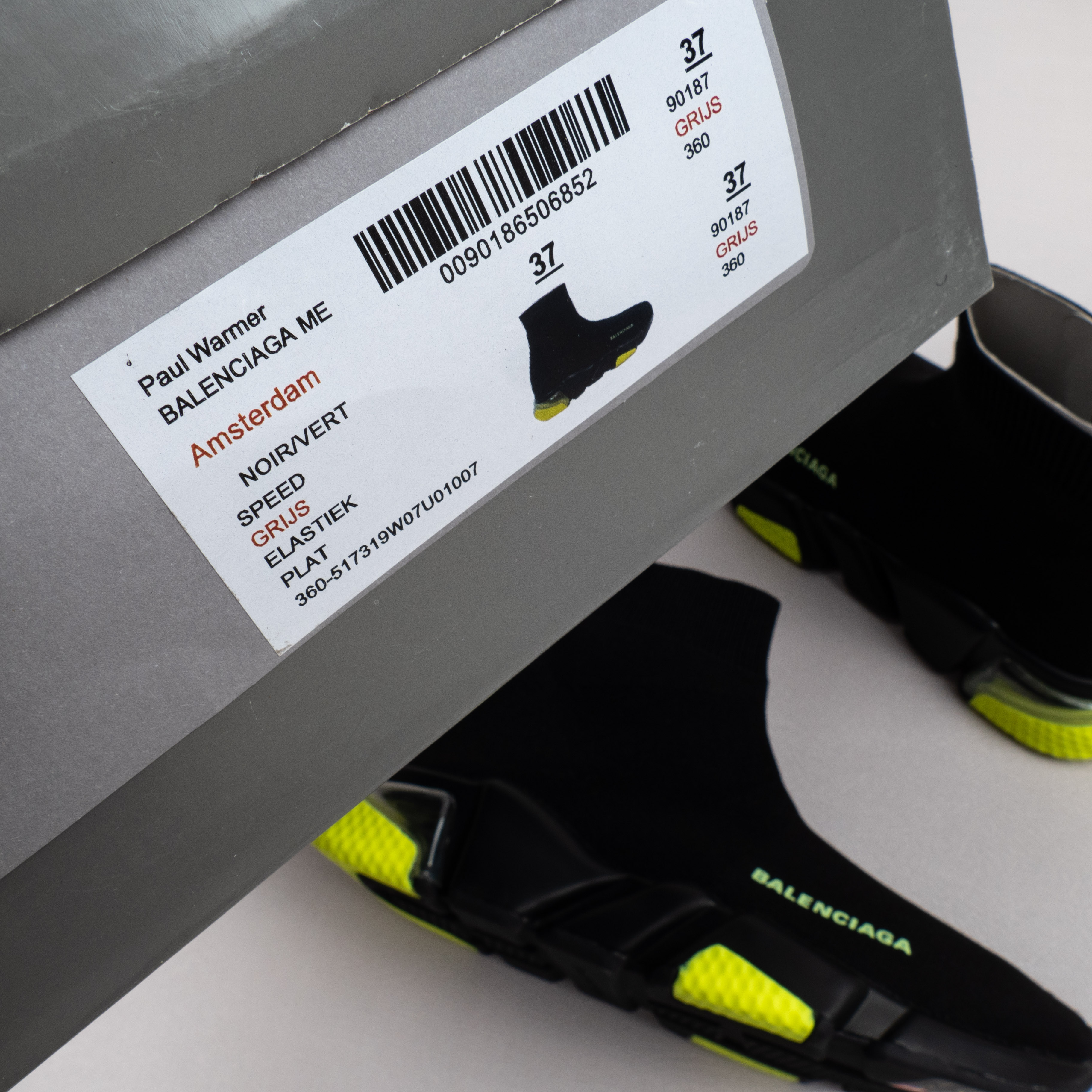 【Free Shipping】男女鞋 巴黎袜子鞋SPEED LOGO印花袜式针织运动鞋