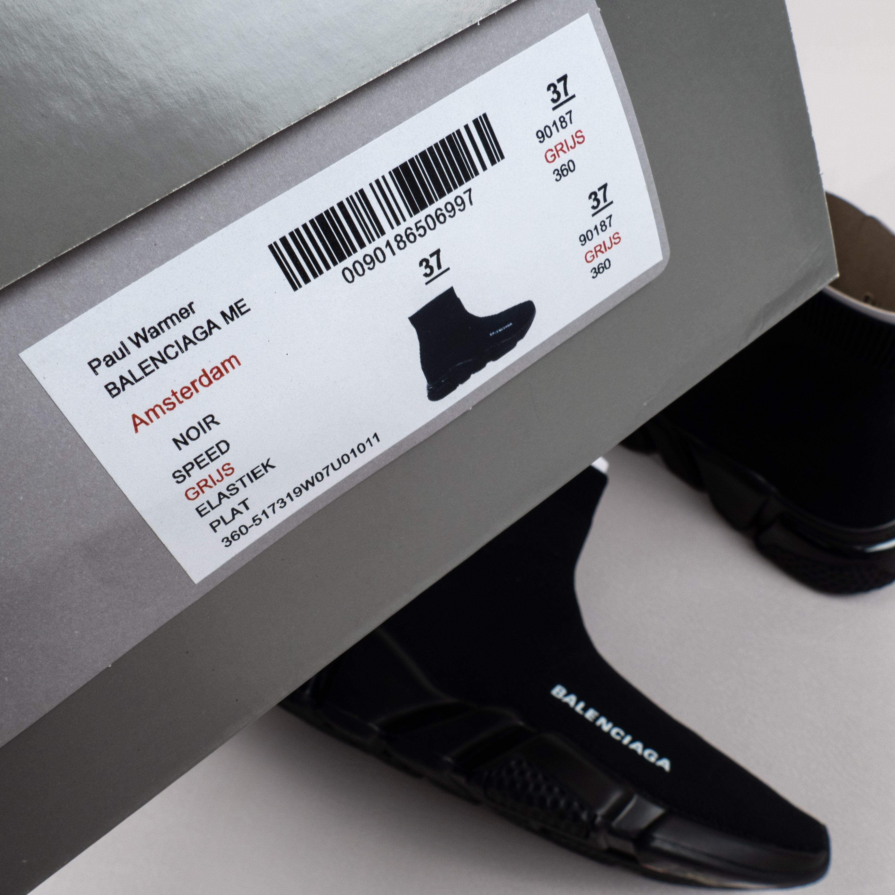 【Free Shipping】男女鞋 巴黎袜子鞋SPEED LOGO印花袜式针织运动鞋