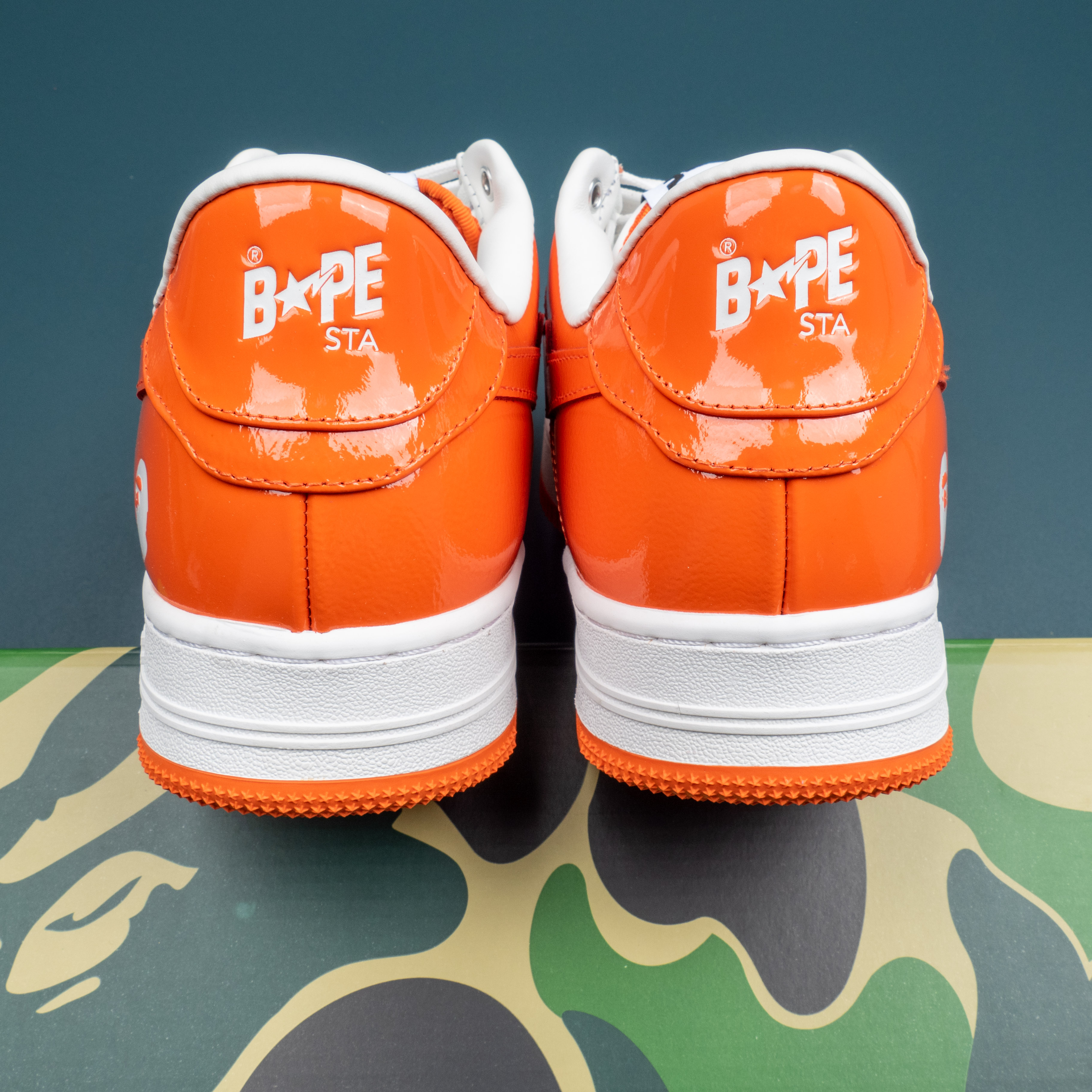 Patent Leather Orange White