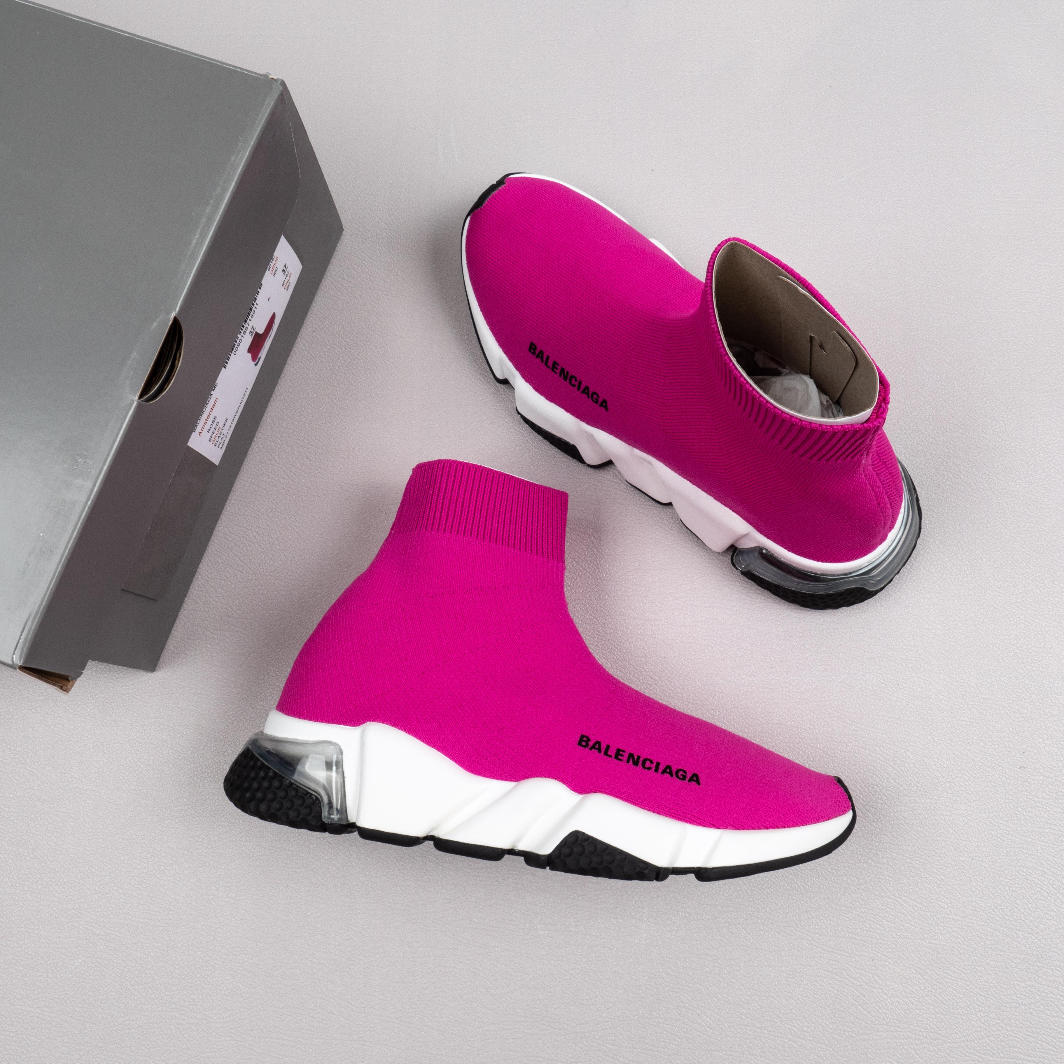 【Free Shipping】男女鞋 巴黎袜子鞋SPEED LOGO印花袜式针织运动鞋