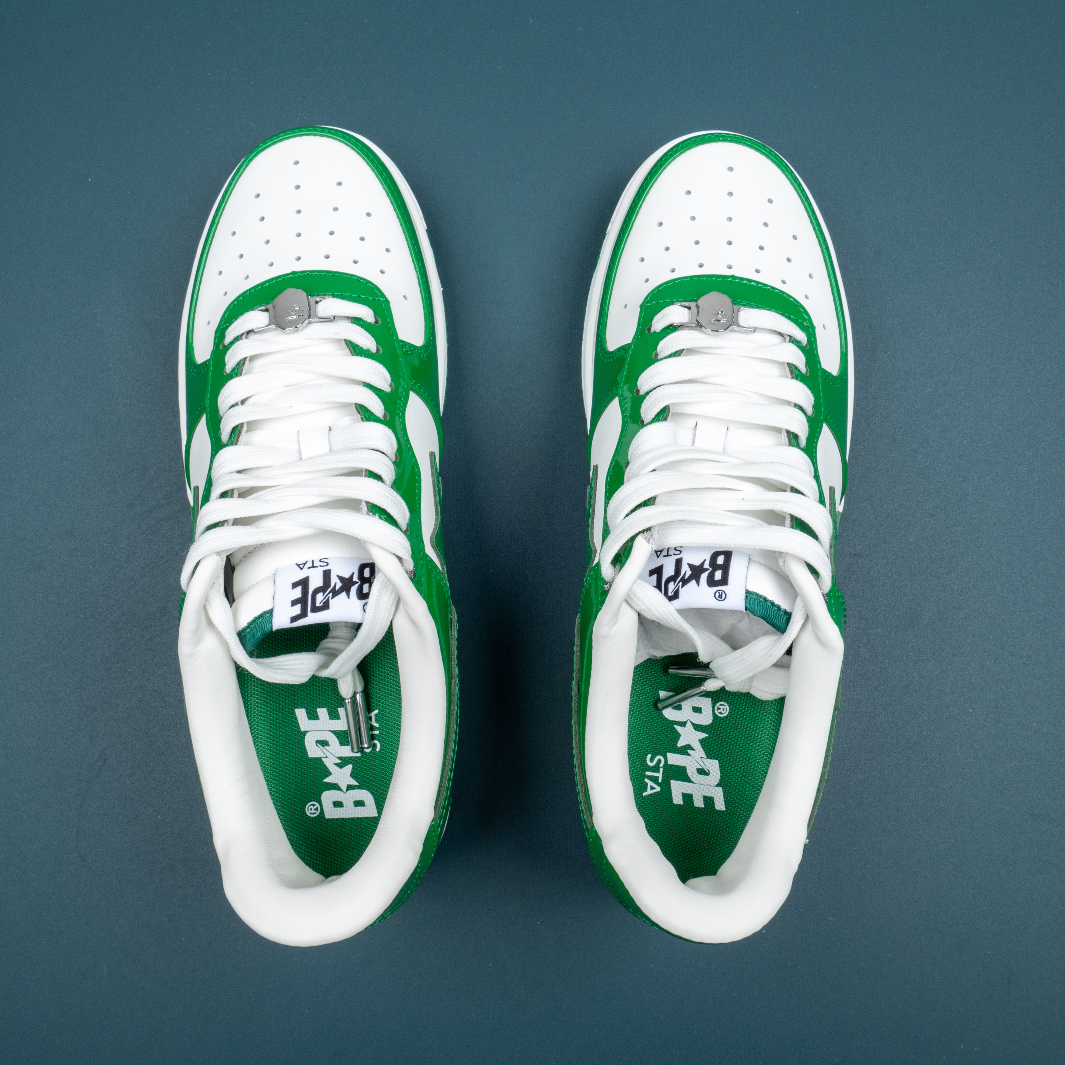 Patent Leather Green White