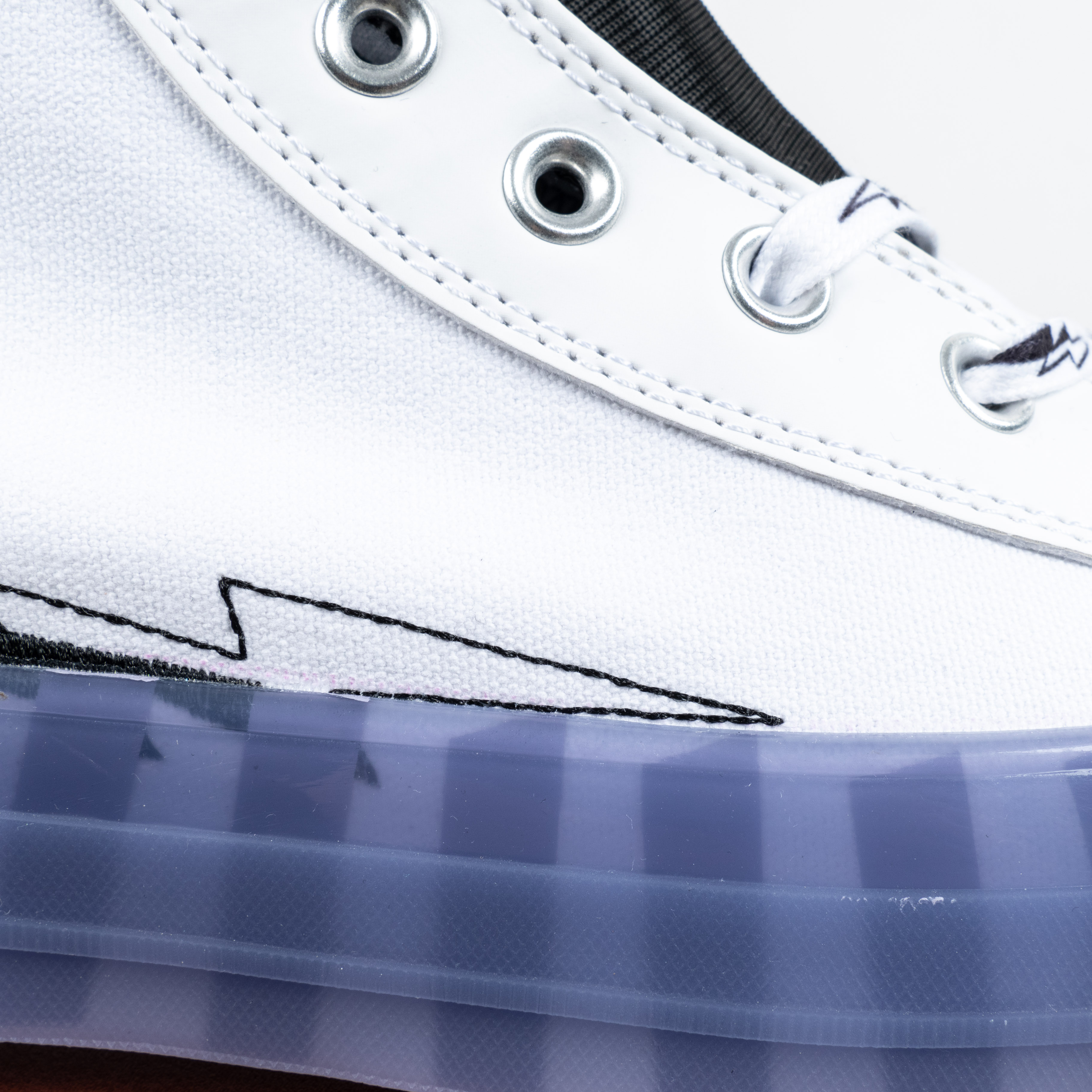 [Free Shipping] 男女鞋 Converse CX果冻半透明底白黑色小闪电复古高帮帆布鞋 169468C