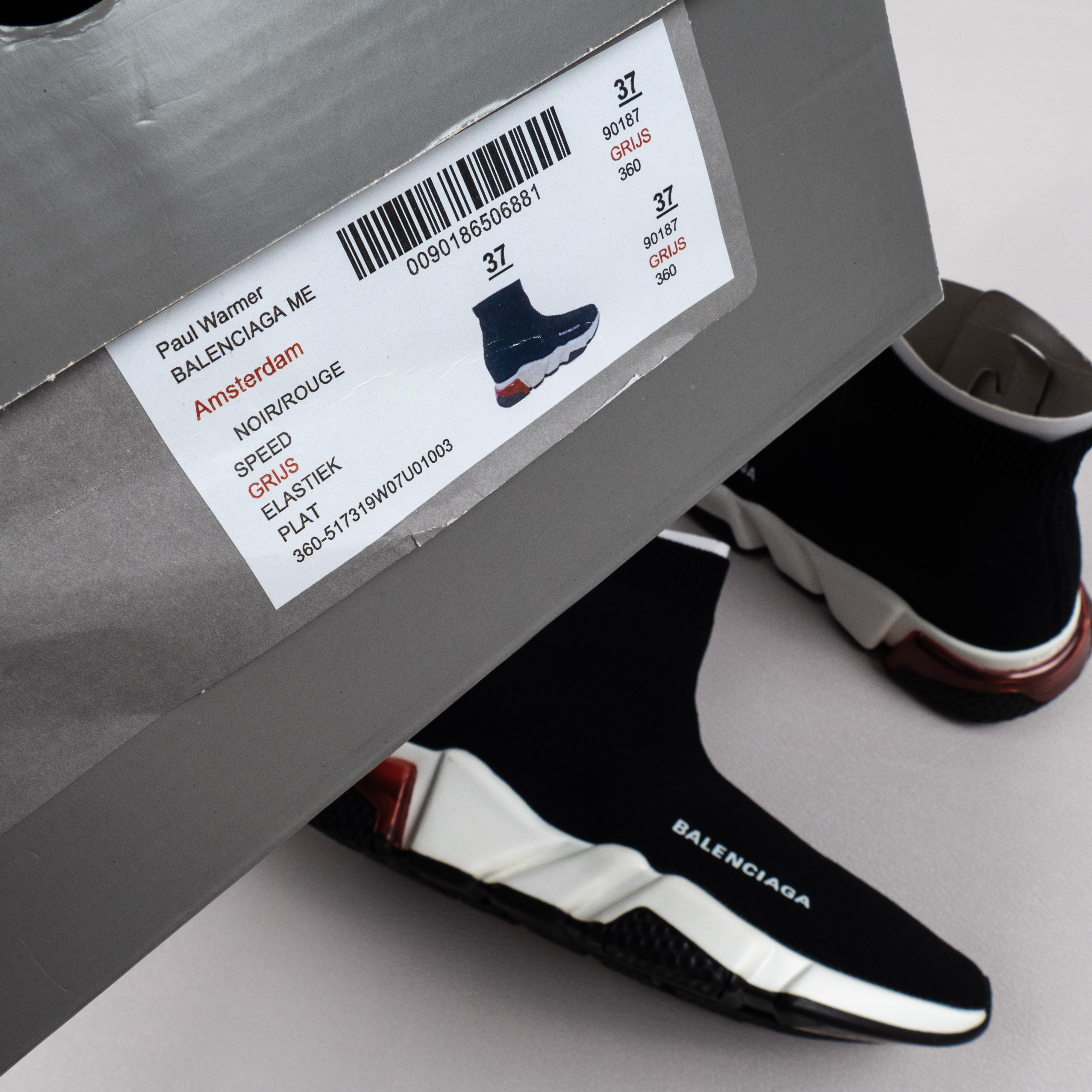 【Free Shipping】男女鞋 巴黎袜子鞋SPEED LOGO印花袜式针织运动鞋