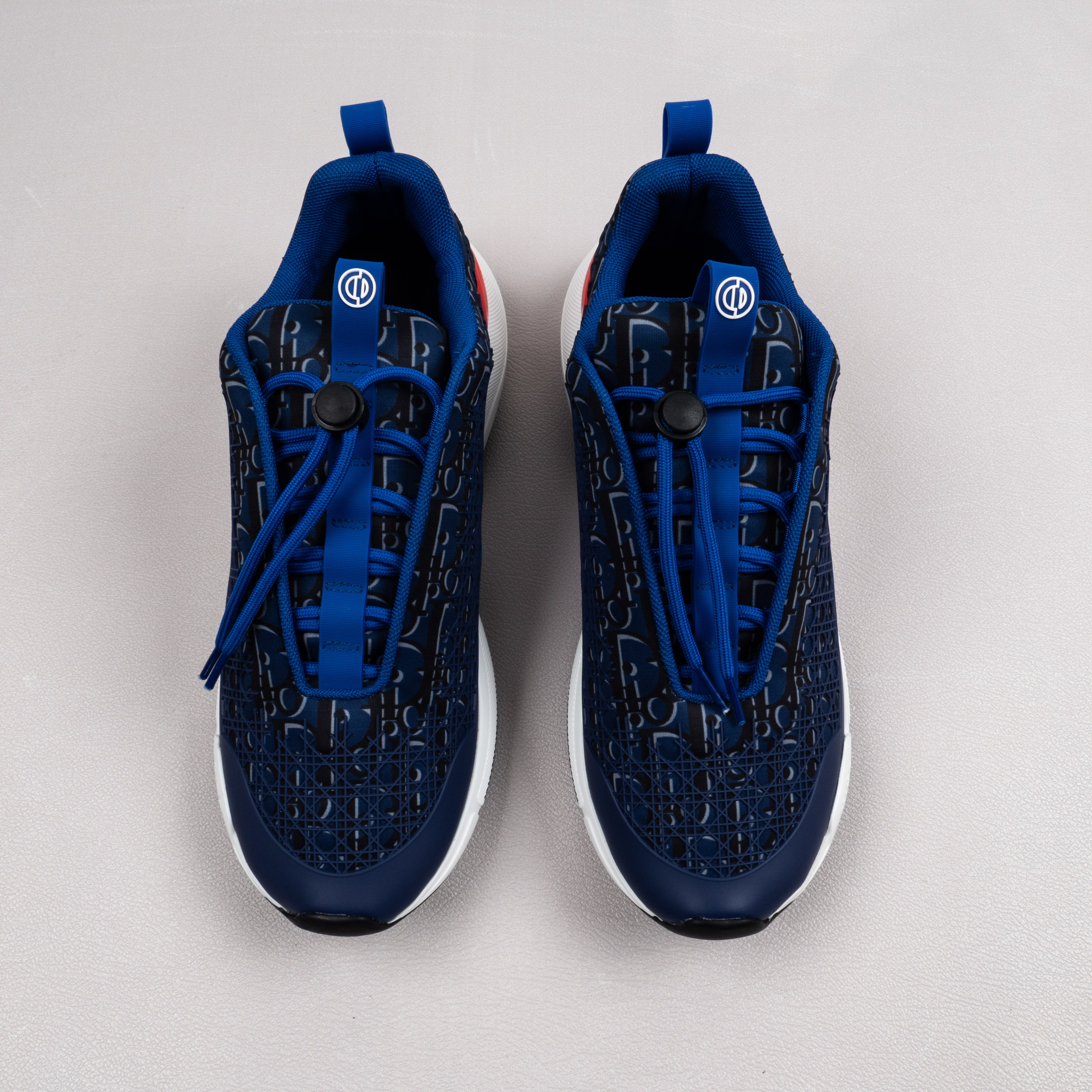 【Free shipping】 男女鞋 DlOR 运动休闲老爹鞋松紧鞋带红蓝色