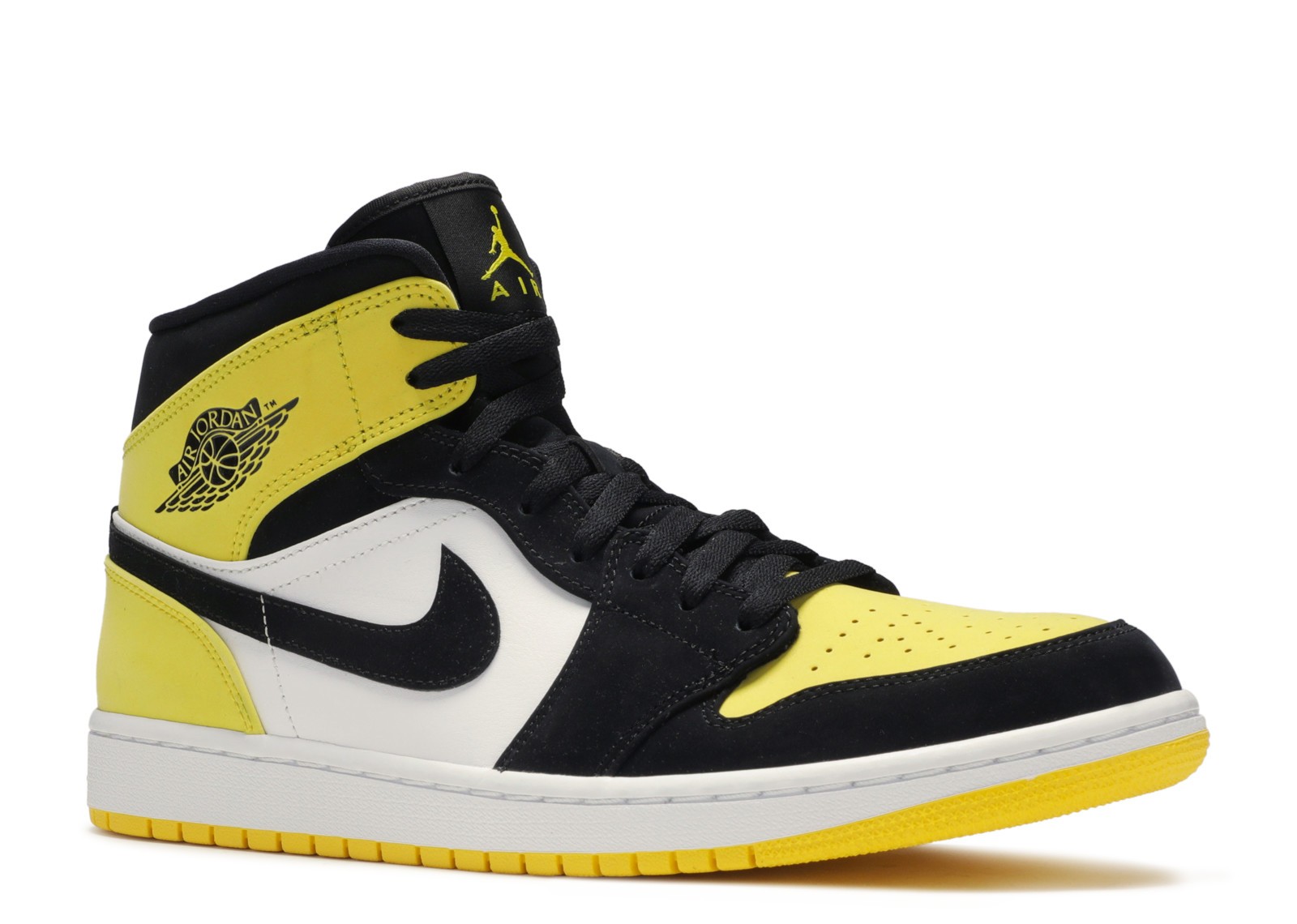 1's Mid Yellow Toe Black