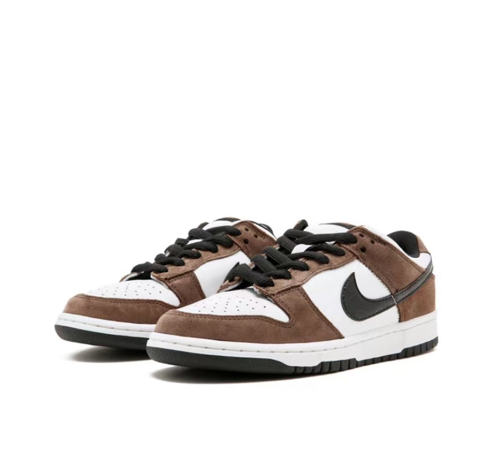 DUNK LOW White Black Trail End Brown