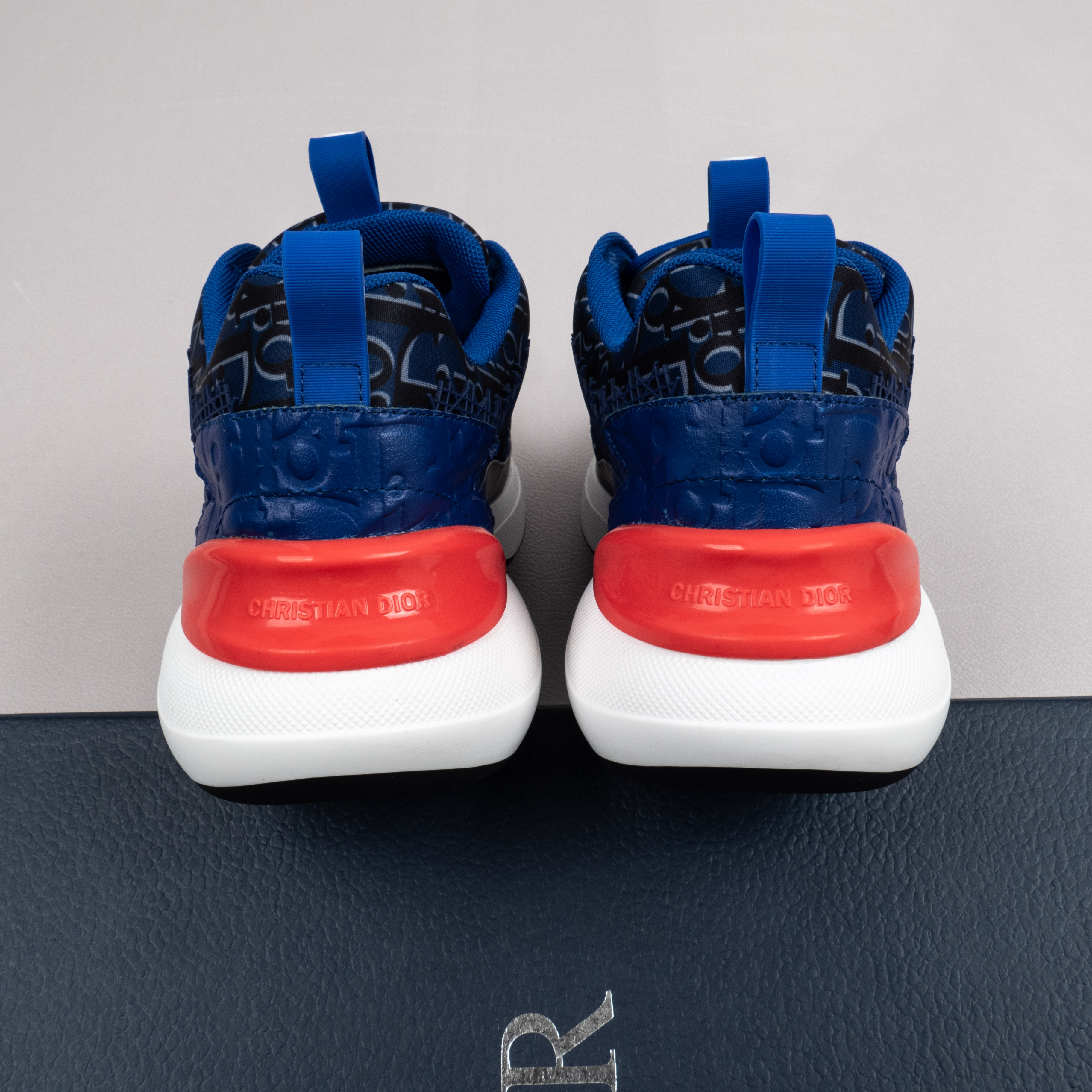 【Free shipping】 男女鞋 DlOR 运动休闲老爹鞋松紧鞋带红蓝色