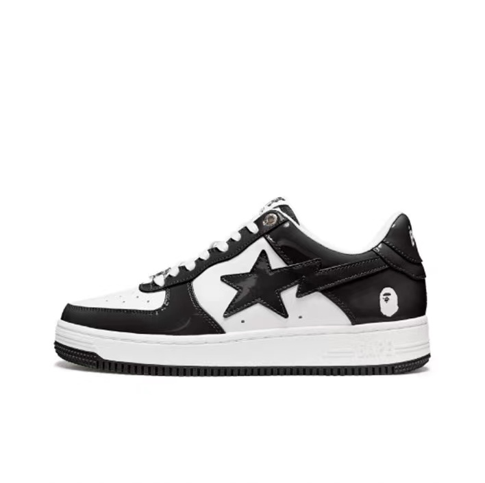 A Bathing Ape Patent Leather Black White 001FWI701002I