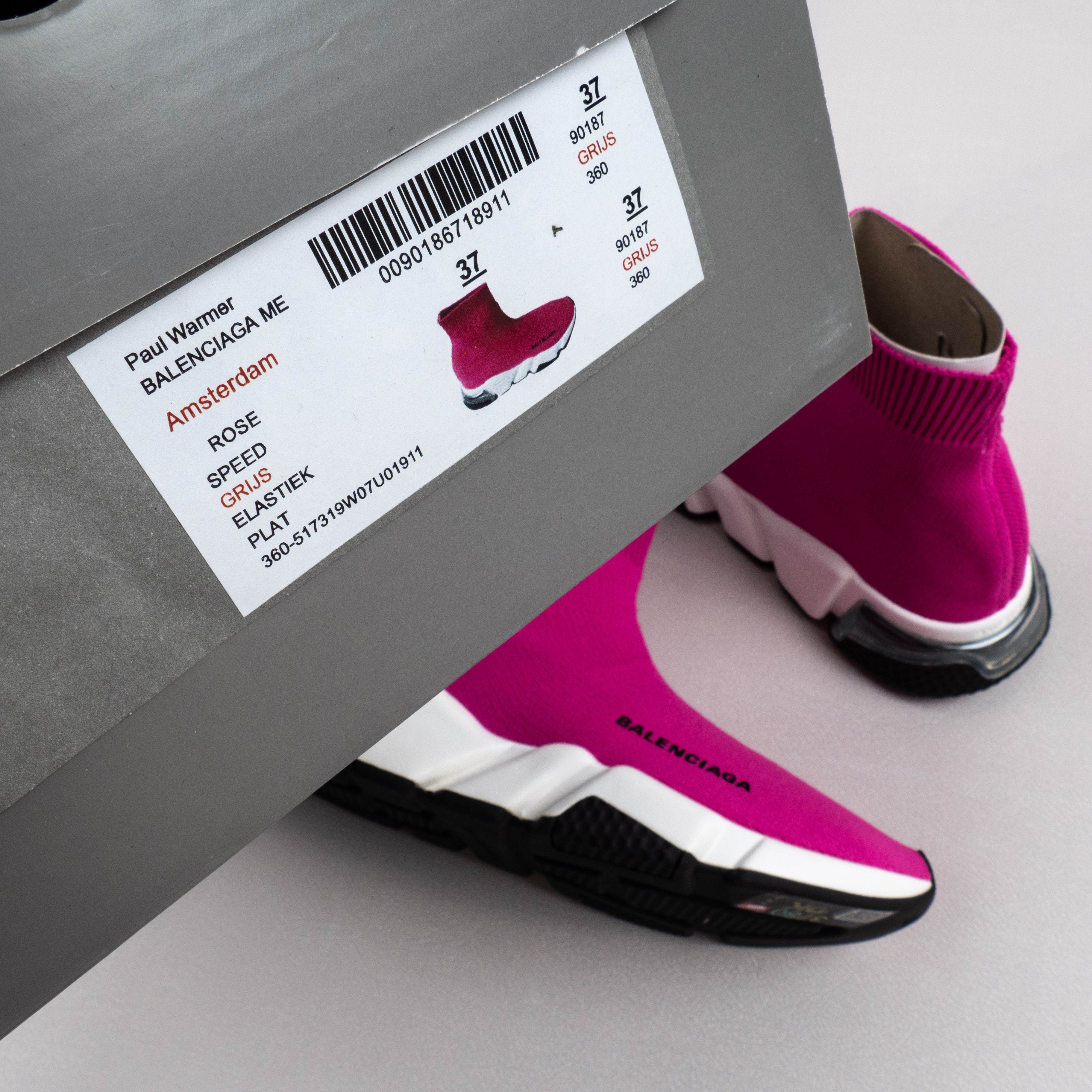 【Free Shipping】男女鞋 巴黎袜子鞋SPEED LOGO印花袜式针织运动鞋