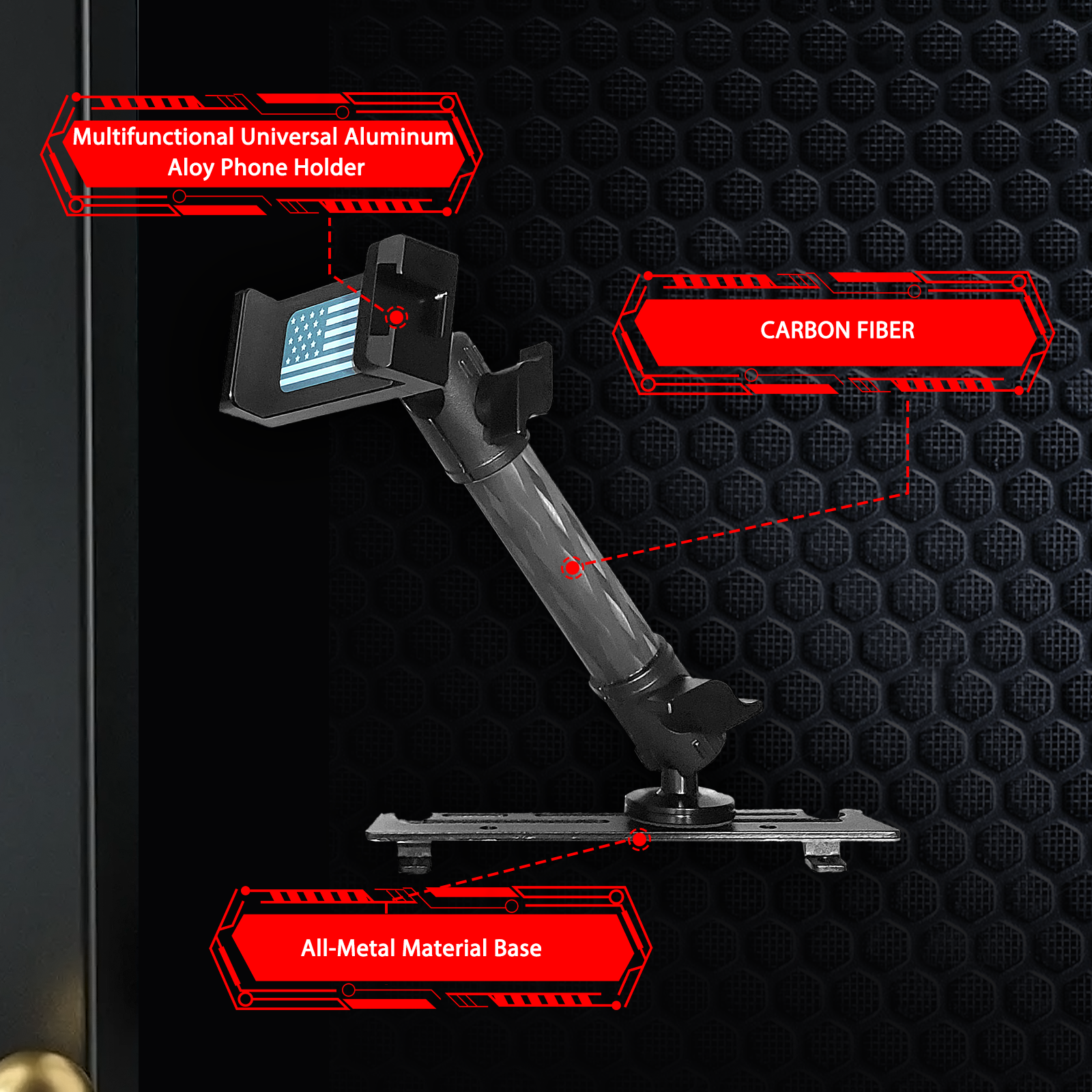 WXRYLYN 2018 RAM Dash Mount Phone Holder for 2013-2018 Truck Ram 1500 2500 3500 Metal Dash Platform Phone Mount Phone Holder 2018 Ram Cell Phone Holder Dash Phone Mount