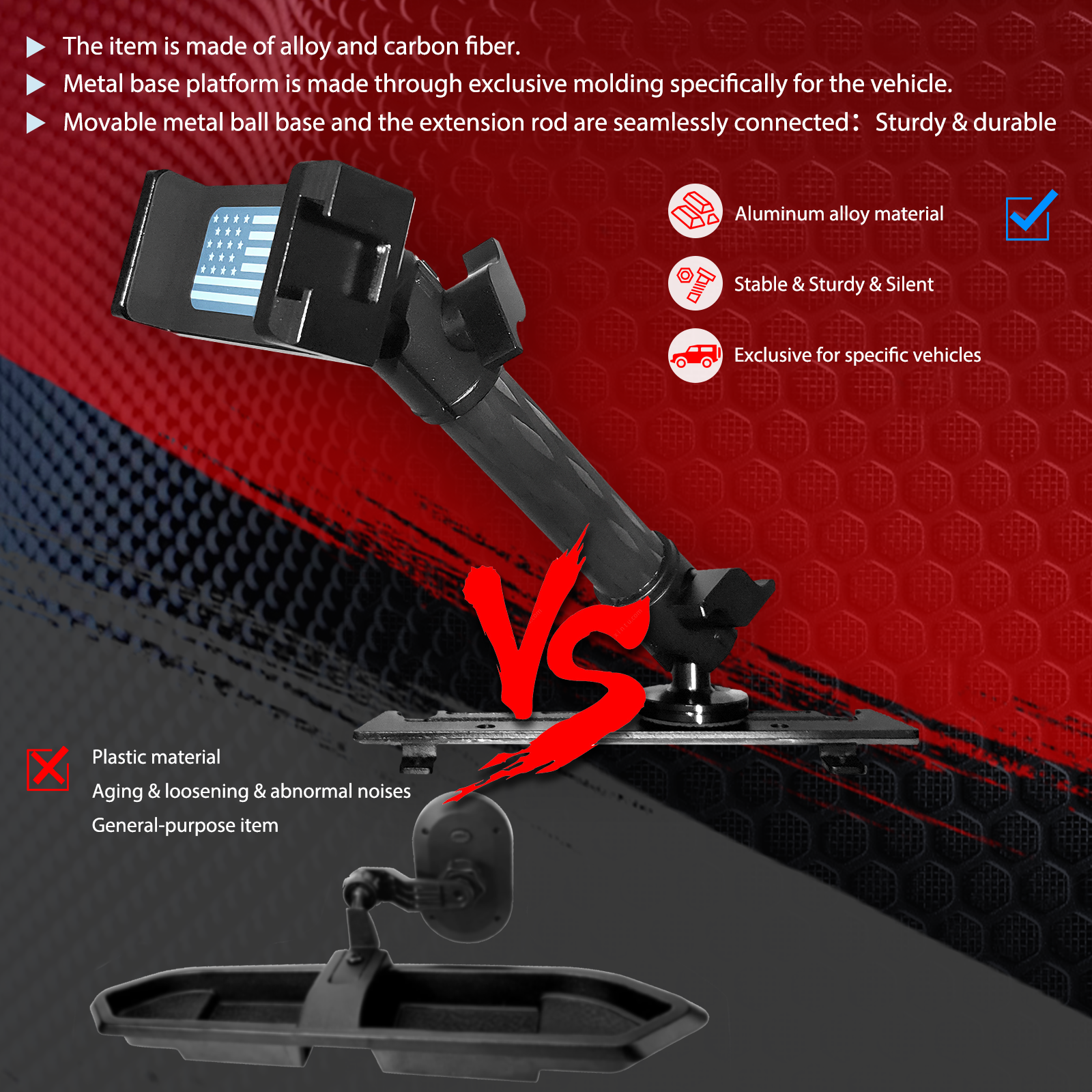 WXRYLYN 2018 RAM Dash Mount Phone Holder for 2013-2018 Truck Ram 1500 2500 3500 Metal Dash Platform Phone Mount Phone Holder 2018 Ram Cell Phone Holder Dash Phone Mount