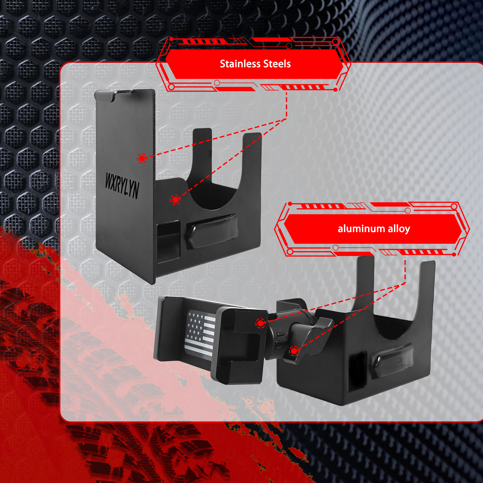 2024 Maverick Metal Phone Mount for Maverick 2022 2023 2024 Cubby Phone Mount 2024 Ford Maverick Accessories 2024 Maverick Dash Cubby Insert-Stainless Steel & Aluminum Alloy Material