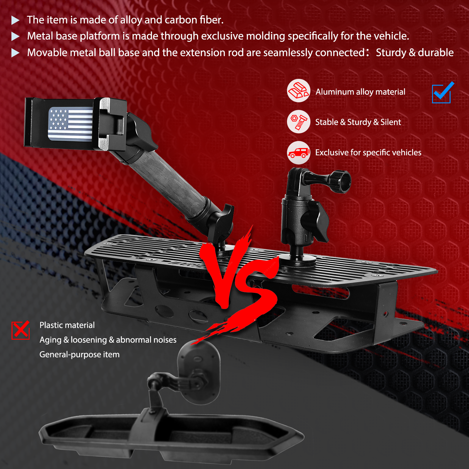 2024 Silverado Sierra Metal Dash Platform Phone Mount Phone Holder for 2019-2024 Silverado&2019-2021 Sierra Cell Phone Holder Dash Phone Mount 2024 Silverado Dash Mount