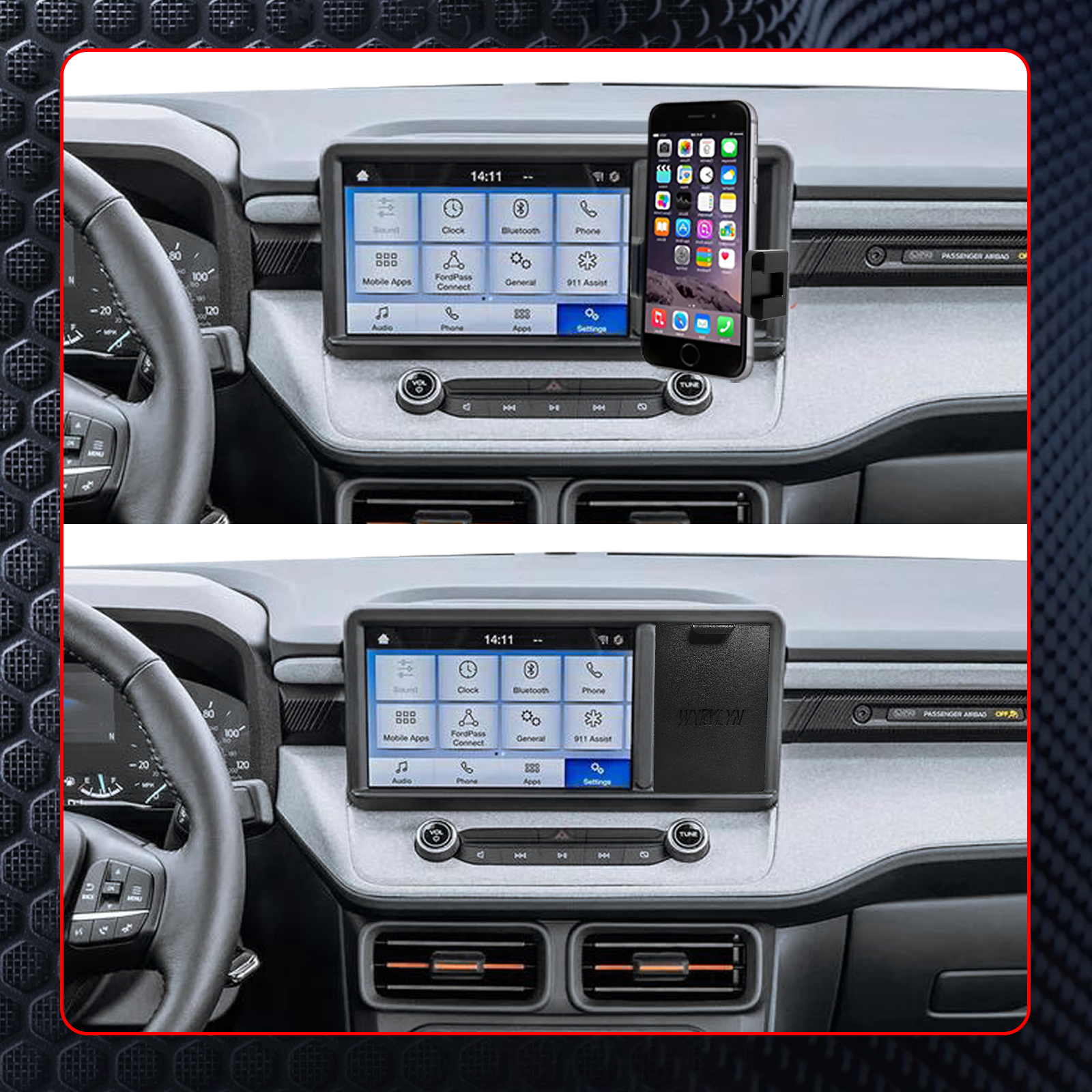 2024 Maverick Metal Phone Mount for Maverick 2022 2023 2024 Cubby Phone Mount 2024 Ford Maverick Accessories 2024 Maverick Dash Cubby Insert-Stainless Steel & Aluminum Alloy Material