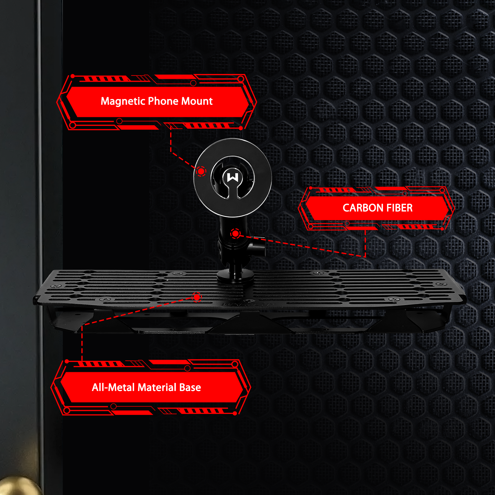 WXRYLYN 2025 2024 F150 Metal Dash Platform Phone Mount Magnetic Phone Holder for 2021-2025 F150 Cell Phone Holder Dash Phone Mount 2024 F150 Dash Mount