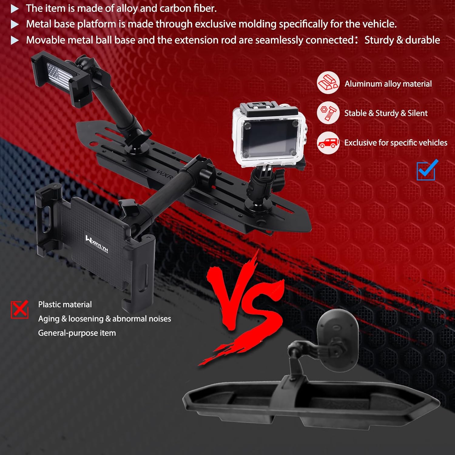 2018-2023 Wrangler JL 3-in-1 Dash Phone Mount Phone Holder for 2018-2023 J eep Wrangler JL (NOT 4xe) 2020-2023 Gladiator Metal Dash Platform Go P ro Phone Ipad Mount 2023 Wrangler Cell Phone Holder