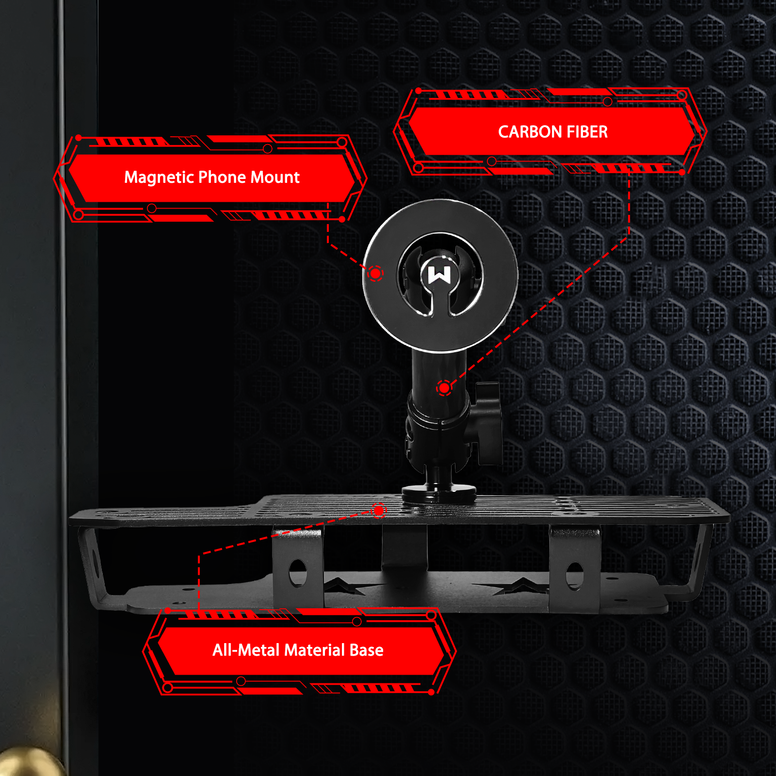 WXRYLYN 2024 2025 Tundra Metal Dash Platform Phone Mount Magnetic Phone Holder for 2022 2023 2024 2025 Tundra 2023 2024 2025 Sequoia Cell Phone Holder Dash Phone Mount 2024 Tundra Dash Mount