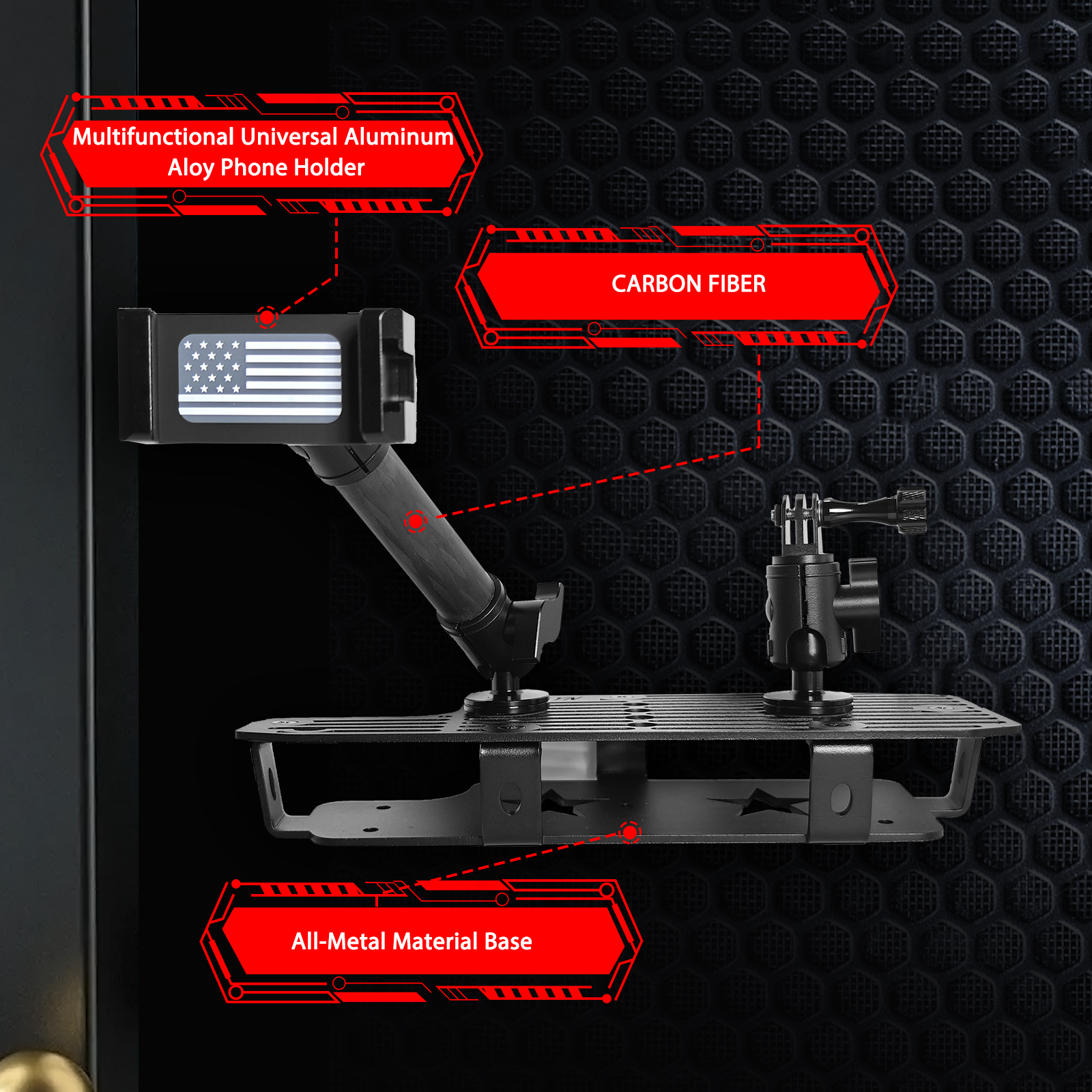 WXRYLYN 2024 2025 Tundra Metal Dash Platform Phone Mount Phone Holder for 2022 2023 2024 2025 Tundra 2023 2024 2025 Sequoia Cell Phone Holder Dash Phone Mount 2024 Tundra Dash Mount