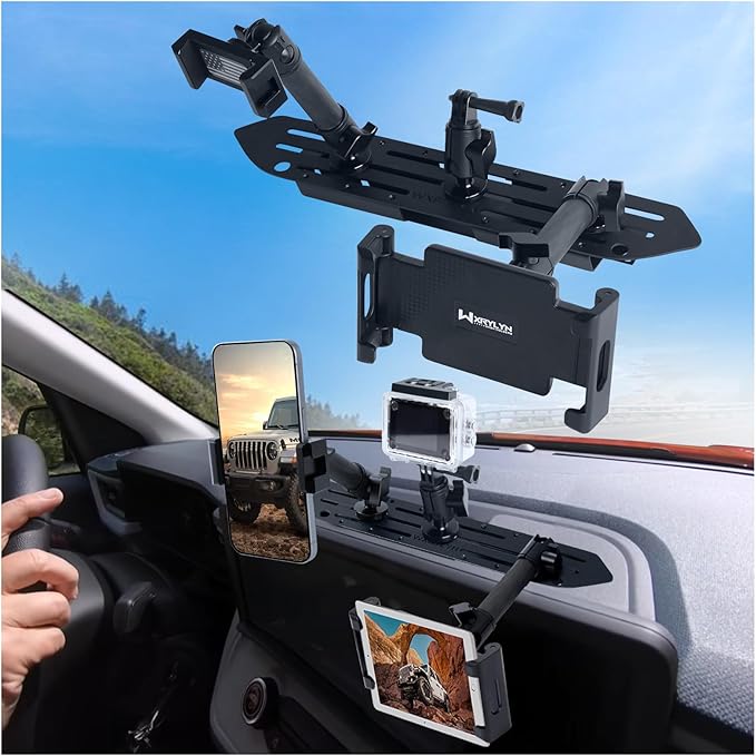 2018-2023 Wrangler JL 3-in-1 Dash Phone Mount Phone Holder for 2018-2023 J eep Wrangler JL (NOT 4xe) 2020-2023 Gladiator Metal Dash Platform Go P ro Phone Ipad Mount 2023 Wrangler Cell Phone Holder