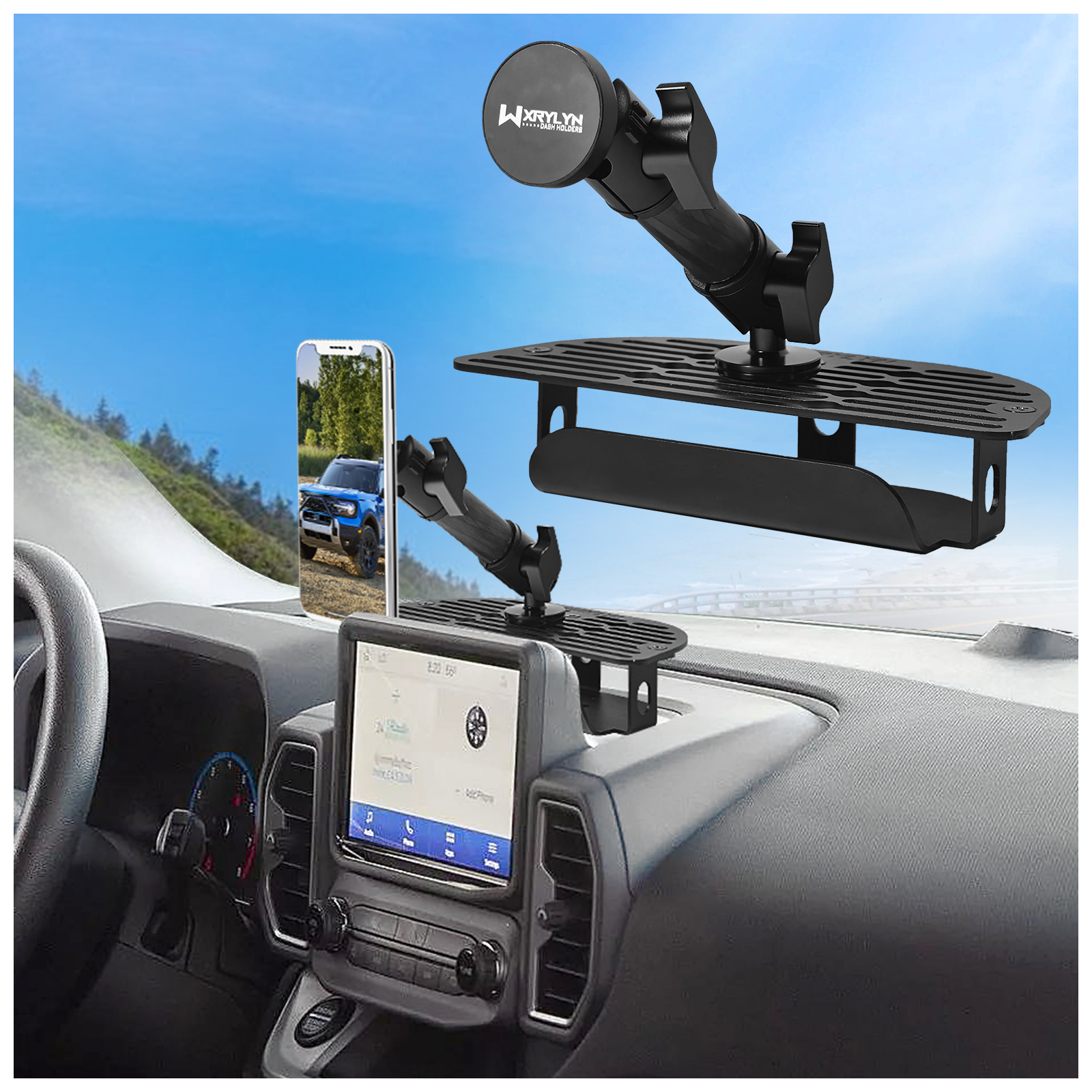 2024 Bronco Sport Metal Dash Platform Phone Mount Phone Holder for 2021 2022 2023 2024 Ford Bronco Sport Cell Phone Holder Dash Phone Mount 2024 Bronco Sport Dash Mount