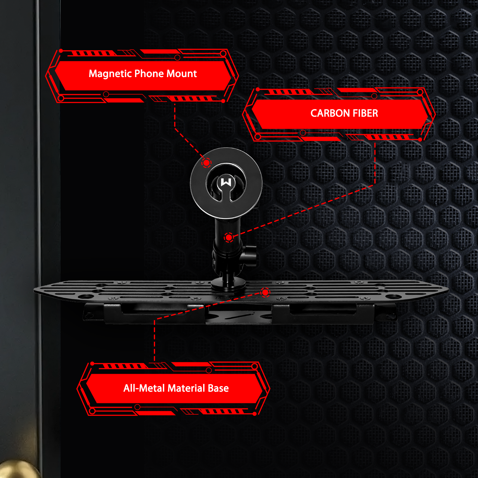 2018-2023 Wrangler JL Dash Phone Mount Magnetic Phone Holder for 2018-2023 J eep Wrangler JL (NOT 4xe) 2020-2023 Gladiator Metal Dash Platform Phone Mount 2023 Wrangler Cell Phone Holder