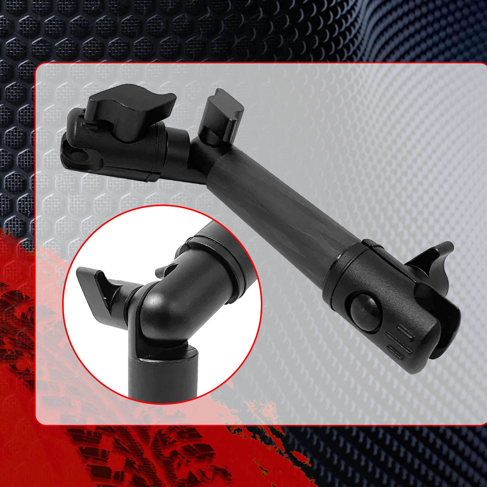 WXRYLYN 60mm to 10mm Lockable and Adjustable Dual-Ended Carbon Fiber Kevlar Mounting Arm Articulating Joint, Compatible with 20mm Ball Mount Base,20mm Ball Mount Arm