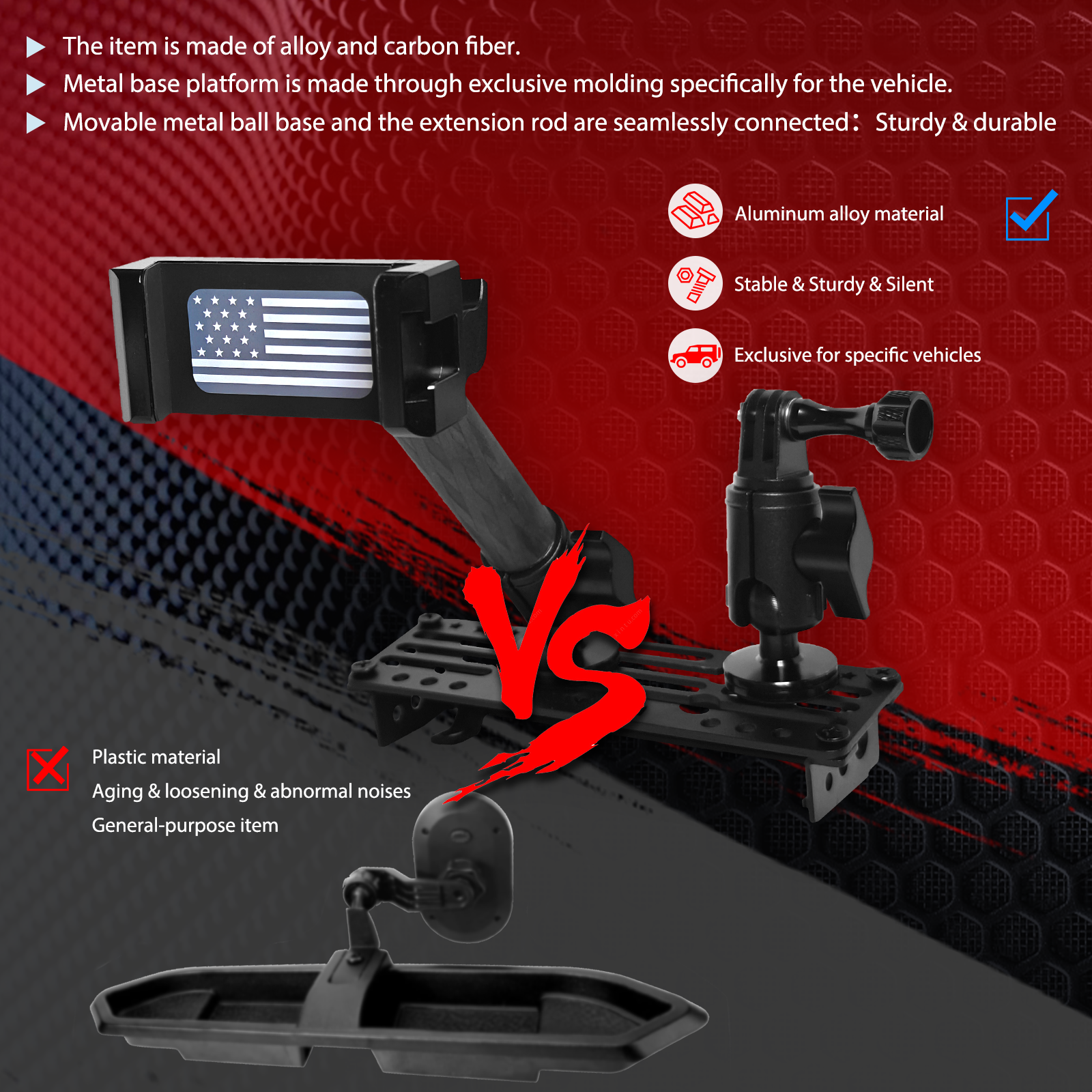 WXRYLYN 2024 2025 Ram Dash Mount Phone Holder for 2019-2025 Ram 1500 2500 3500 TRX Metal Dash Platform Phone Mount Go pr o Holder 2025 Ram Cell Phone Holder Dash Phone Mount