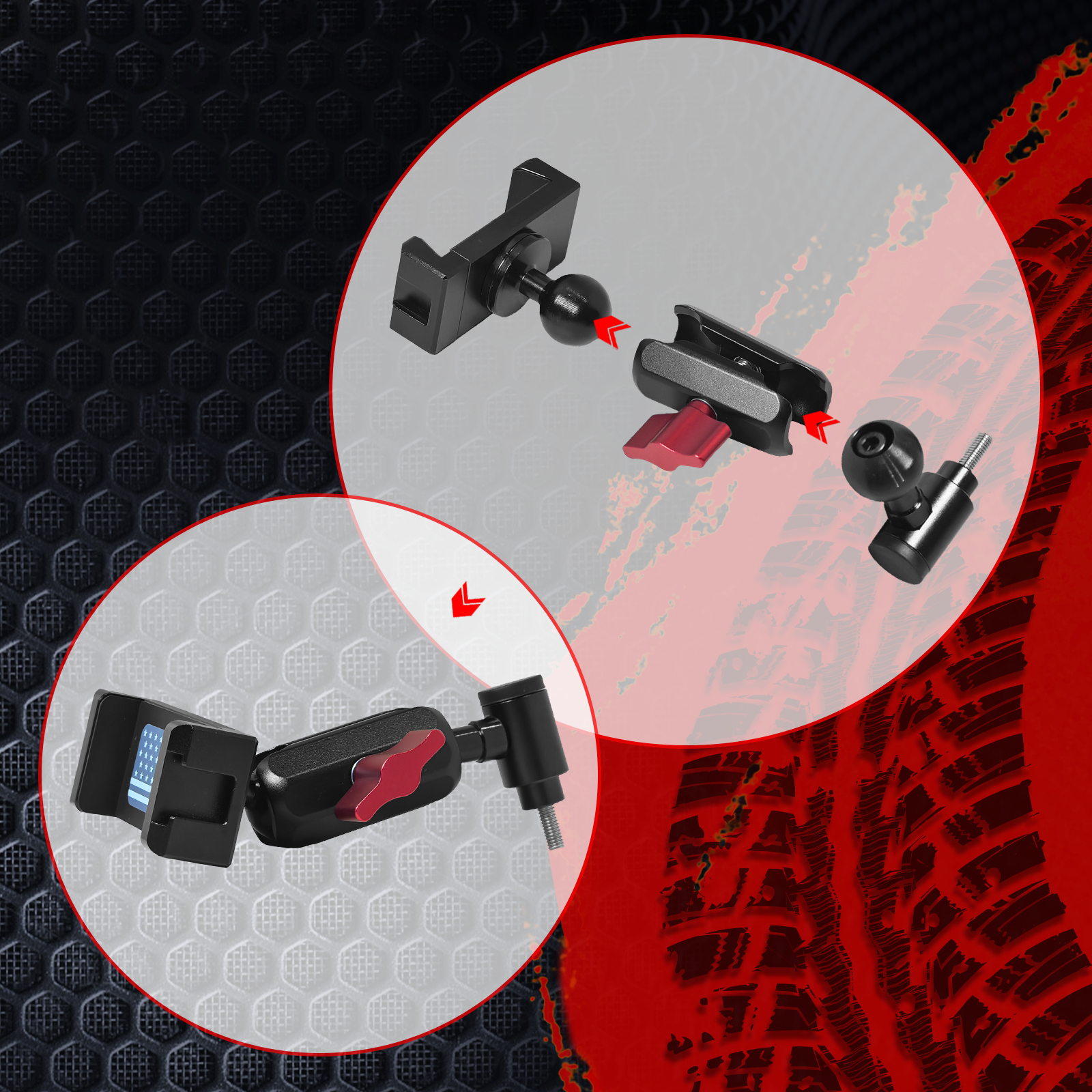 2024 Bronco Phone Mount for 2025 Frod Bronco Phone Holder 2024 Bronco Dash Cell Phone Mount Pure Aluminum Alloy Material 2024 Bronco A-Pillar Dash Phone Mount