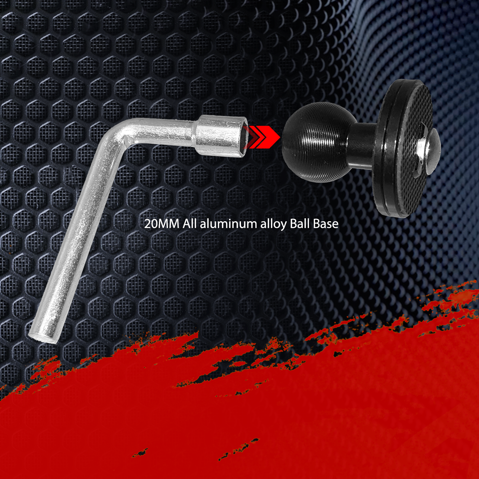 WXRYLYN 20mm Aluminum Ball Mount Base 0.79’’ Ball Adapter