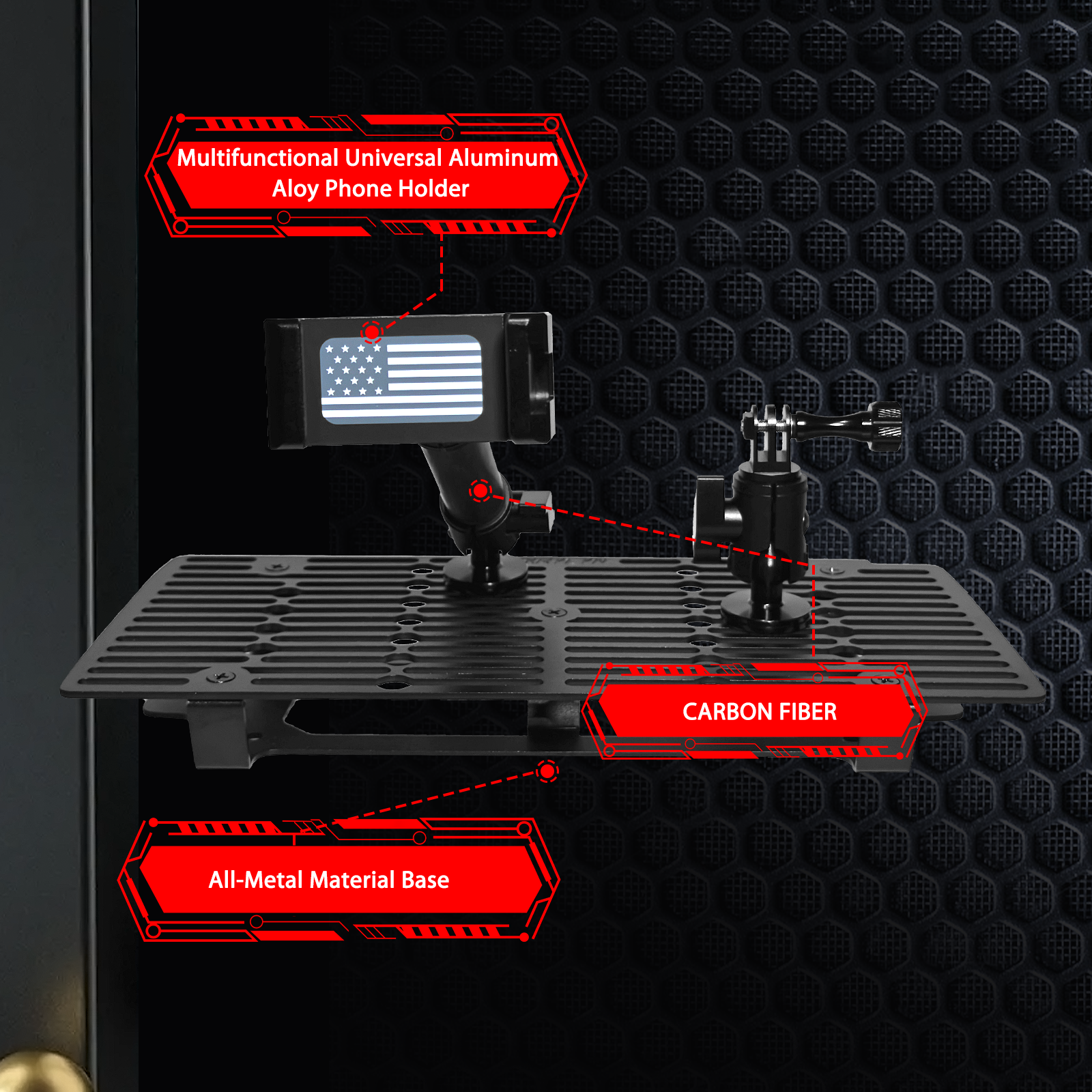 2023 2024 F250 F350 F450 Metal Dash Platform Phone Mount Phone Holder for 2023 2024 F250 F350 F450 Super Duty Cell Phone Holder Dash Go pr o Mount F250 Dash Mount Tray