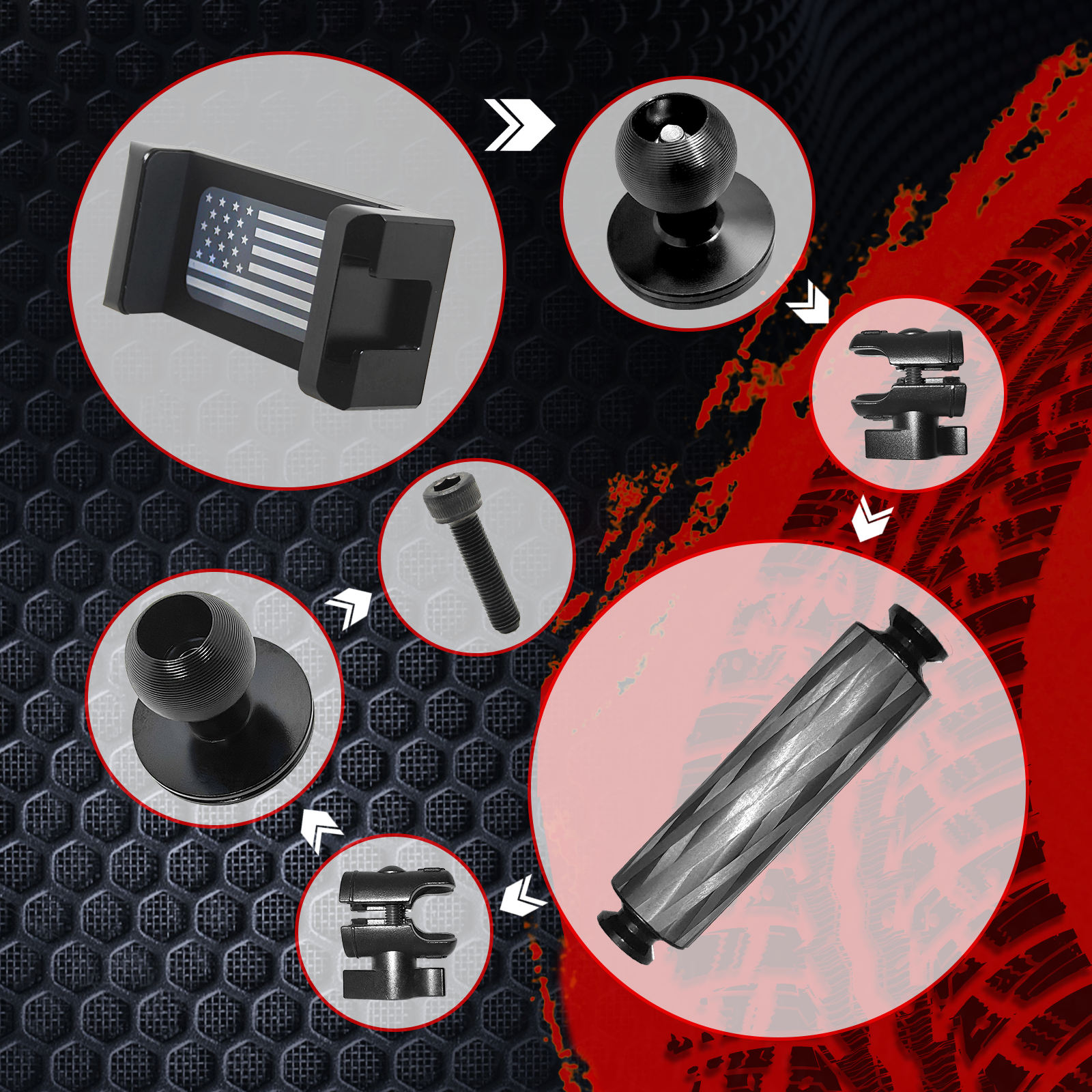 2024 Bronco Bronco Raptor Phone Mount Phone Holder for 2021-2024 Bronco 2022-2024 Bronco Raptor Metal Dash Mount Cell Phone Holder(NOT for Sport)