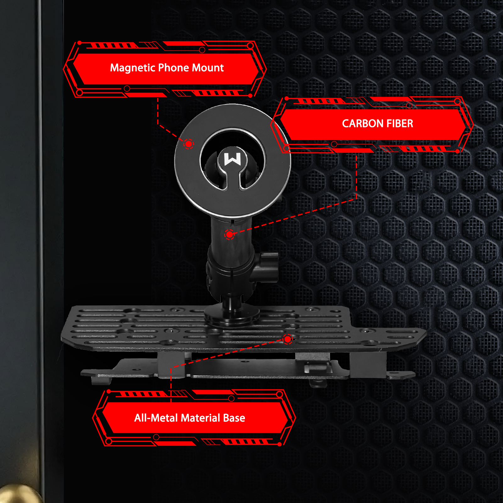 WXRYLYN 2024 2025 Ram Metal Dash Mount Magnetic Phone Holder for 2019-2025 Ram 1500 2500 3500 TRX Metal Dash Platform Phone Mount 2025 Ram Cell Phone Holder Dash Phone Mount