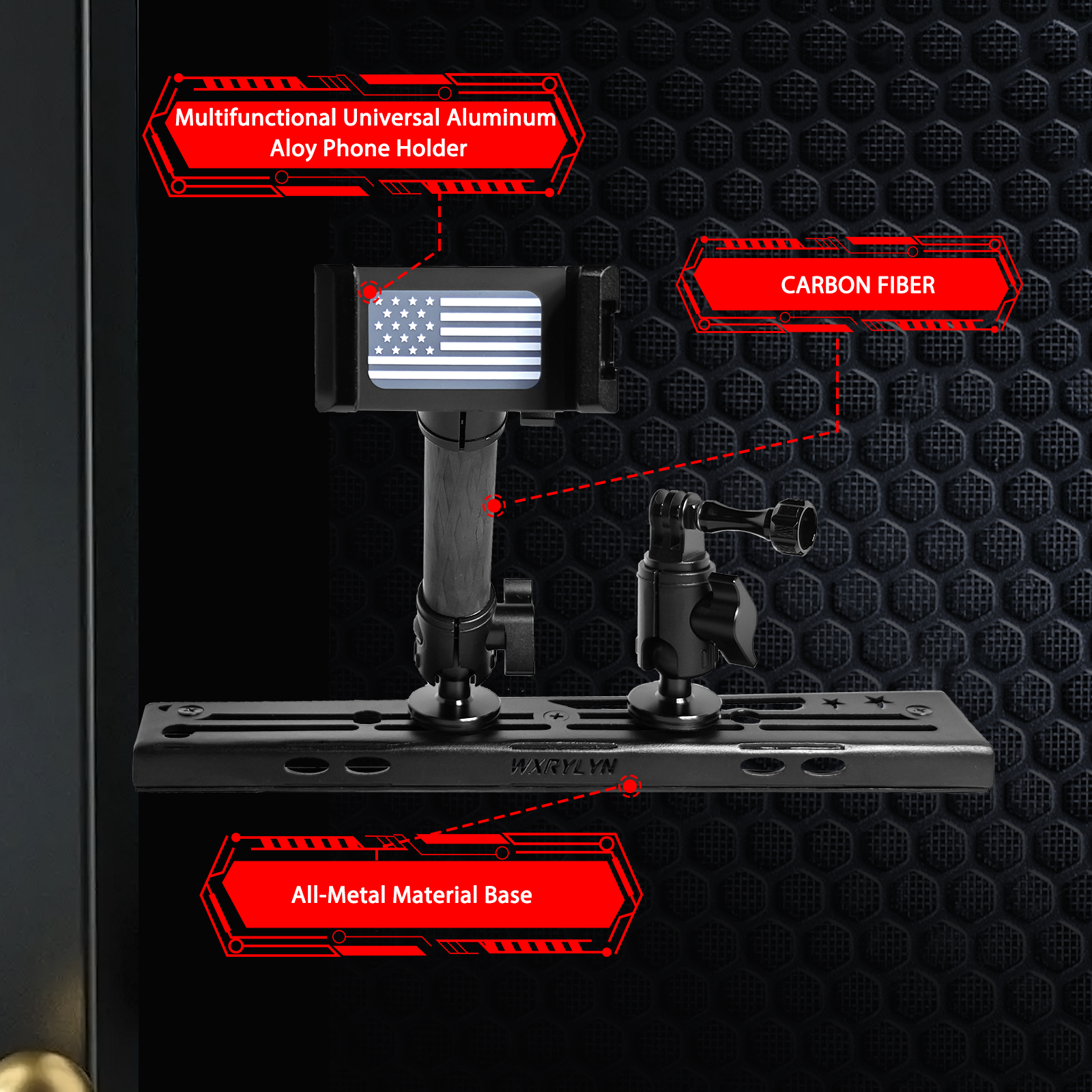 WXRYLYN 2023 Tacoma Dash Phone Holder for 2016-2023 Toyot a Tacoma Metal Dash Platform Phone Mount Phone Holder 2022 Tacoma Cell Phone Holder Dash Phone Mount