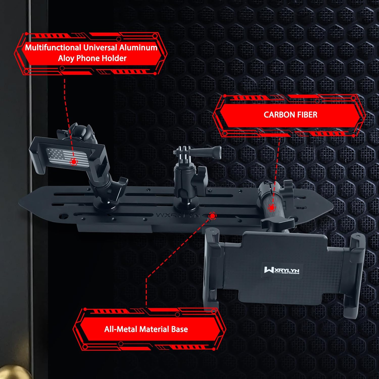 2018-2023 Wrangler JL 3-in-1 Dash Phone Mount Phone Holder for 2018-2023 J eep Wrangler JL (NOT 4xe) 2020-2023 Gladiator Metal Dash Platform Go P ro Phone Ipad Mount 2023 Wrangler Cell Phone Holder