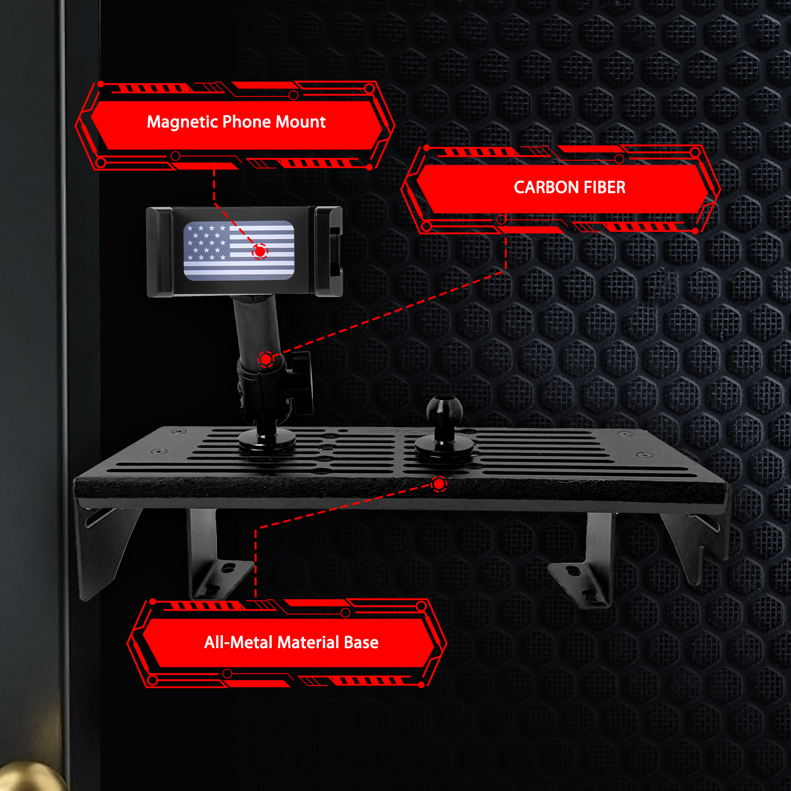 2024 2025 Tacoma Dash Phone Holder for 2024 2025 Toyot a Tacoma Metal Platform Phone Mount 2024 Tacoma Cell Phone Holder Dash Phone Mount(Only for 14Inch Screen/No Drill Installation)
