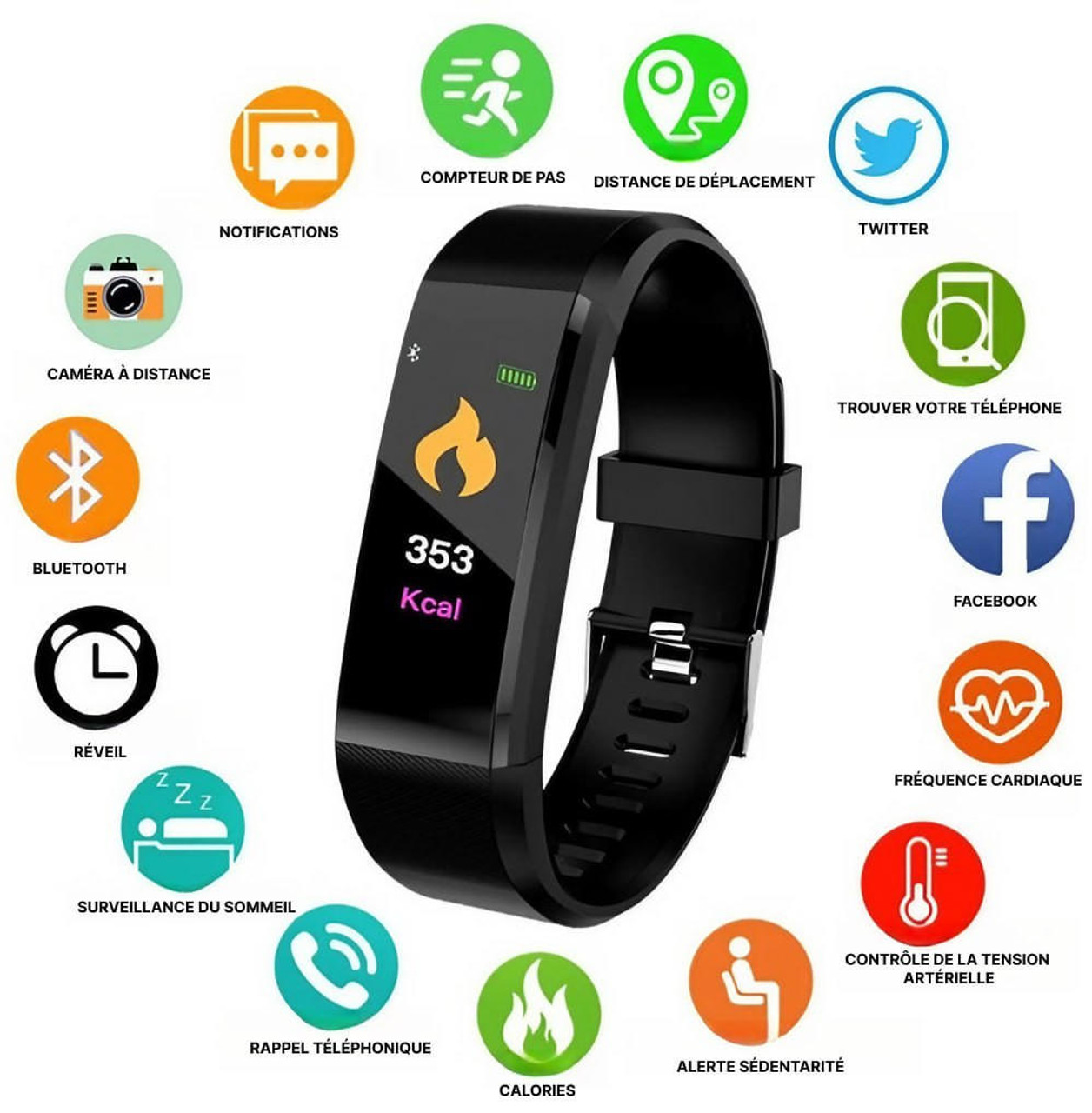 Bluetooth Connected Watch Bracelet Smart Wristband ZNSH312305