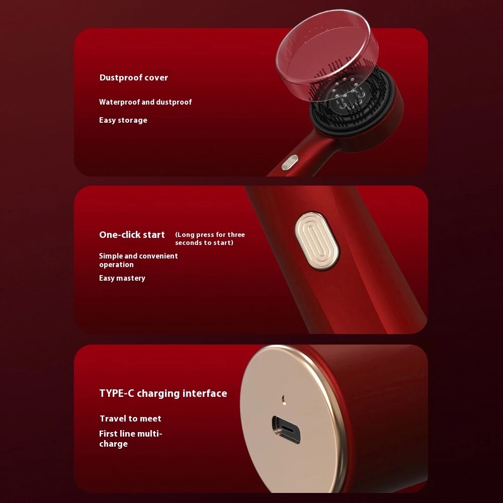 Electric Hair Regrowth Brush with Infrared Light Machine Acupoint Scalp Massage Anti-Hair Loss Exercise Hair Scrubber Combs NMSZ506250