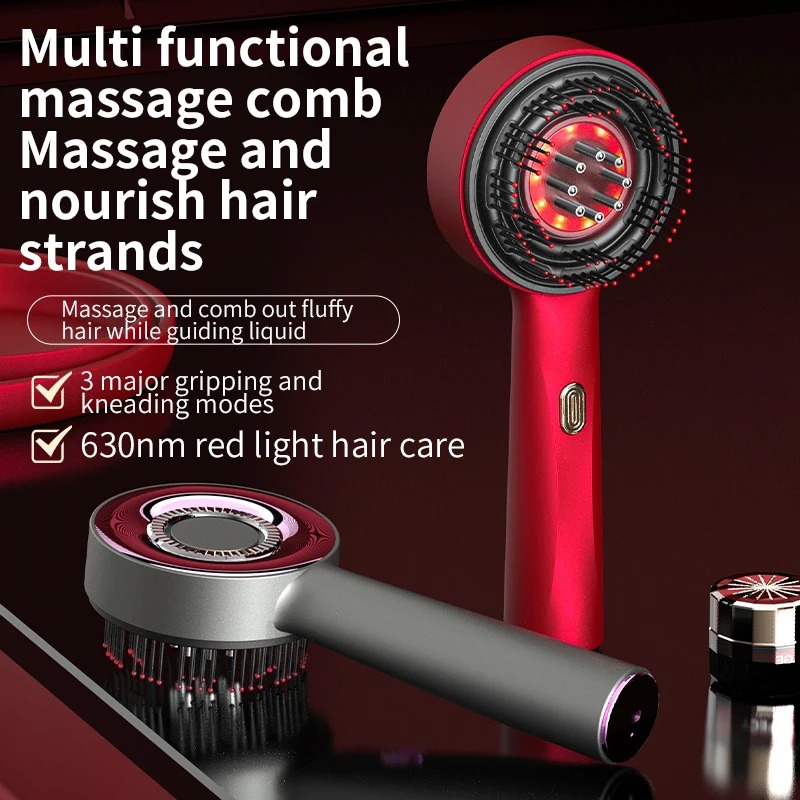 Electric Hair Regrowth Brush with Infrared Light Machine Acupoint Scalp Massage Anti-Hair Loss Exercise Hair Scrubber Combs NMSZ506250
