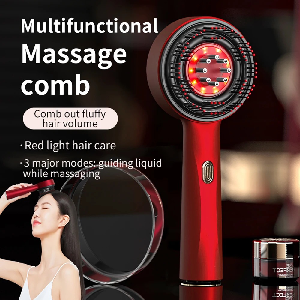 Electric Hair Regrowth Brush with Infrared Light Machine Acupoint Scalp Massage Anti-Hair Loss Exercise Hair Scrubber Combs NMSZ506250