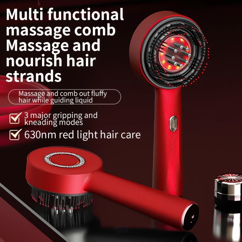 Electric Hair Regrowth Brush with Infrared Light Machine Acupoint Scalp Massage Anti-Hair Loss Exercise Hair Scrubber Combs NMSZ506250